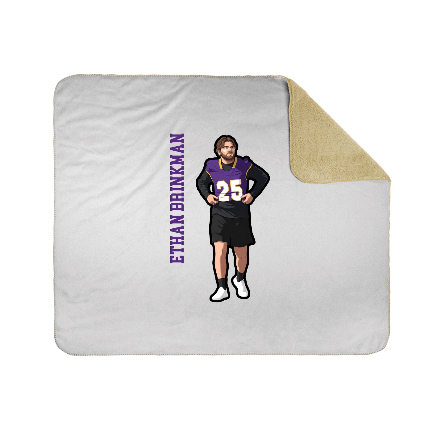 Throw Blanket — Name Vertical in White