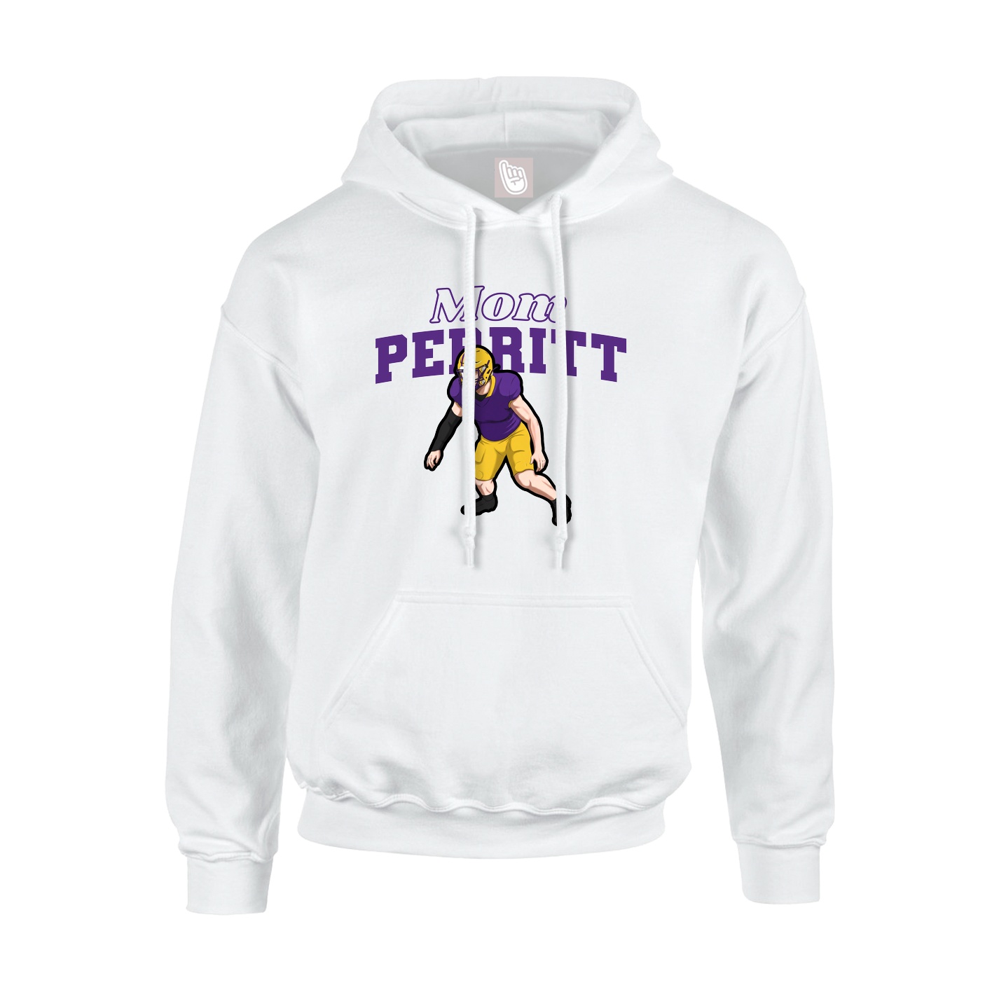 Youth Hoodie — Mothers Day Block in White