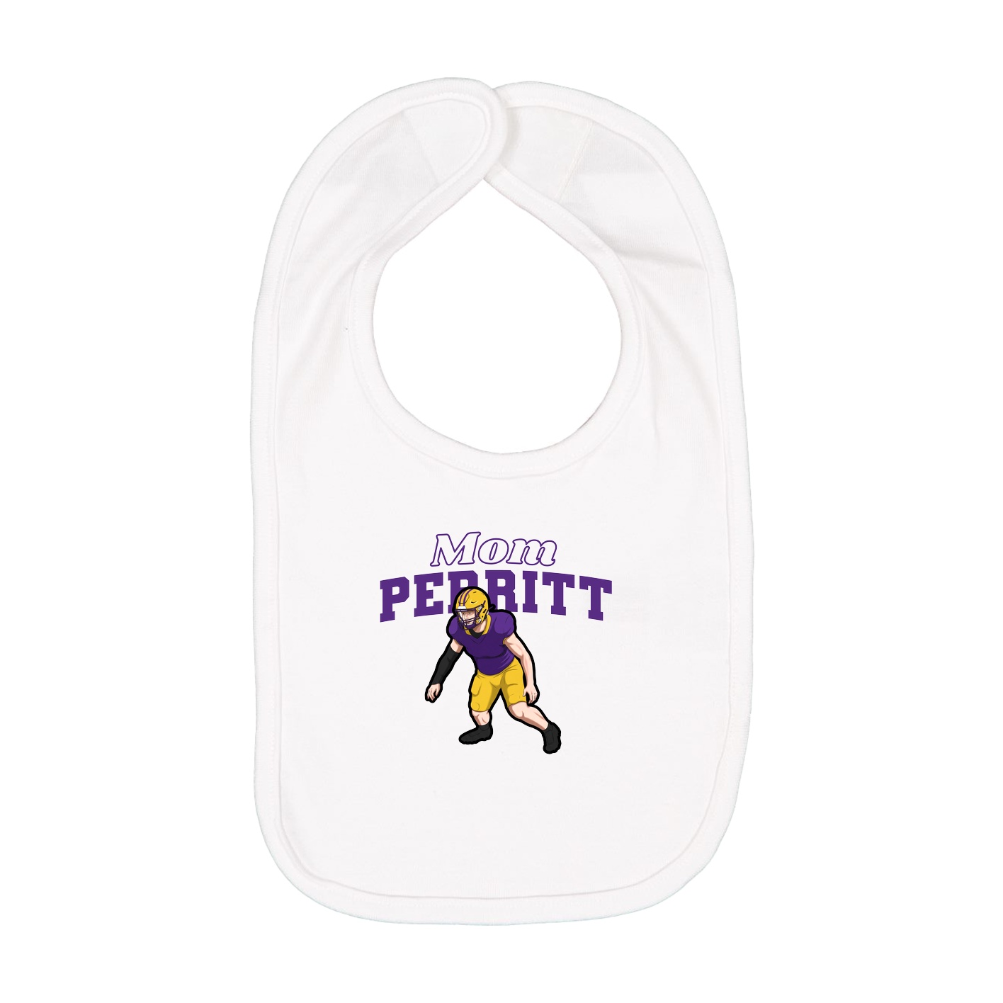 Infant Bib — Mothers Day Block in White