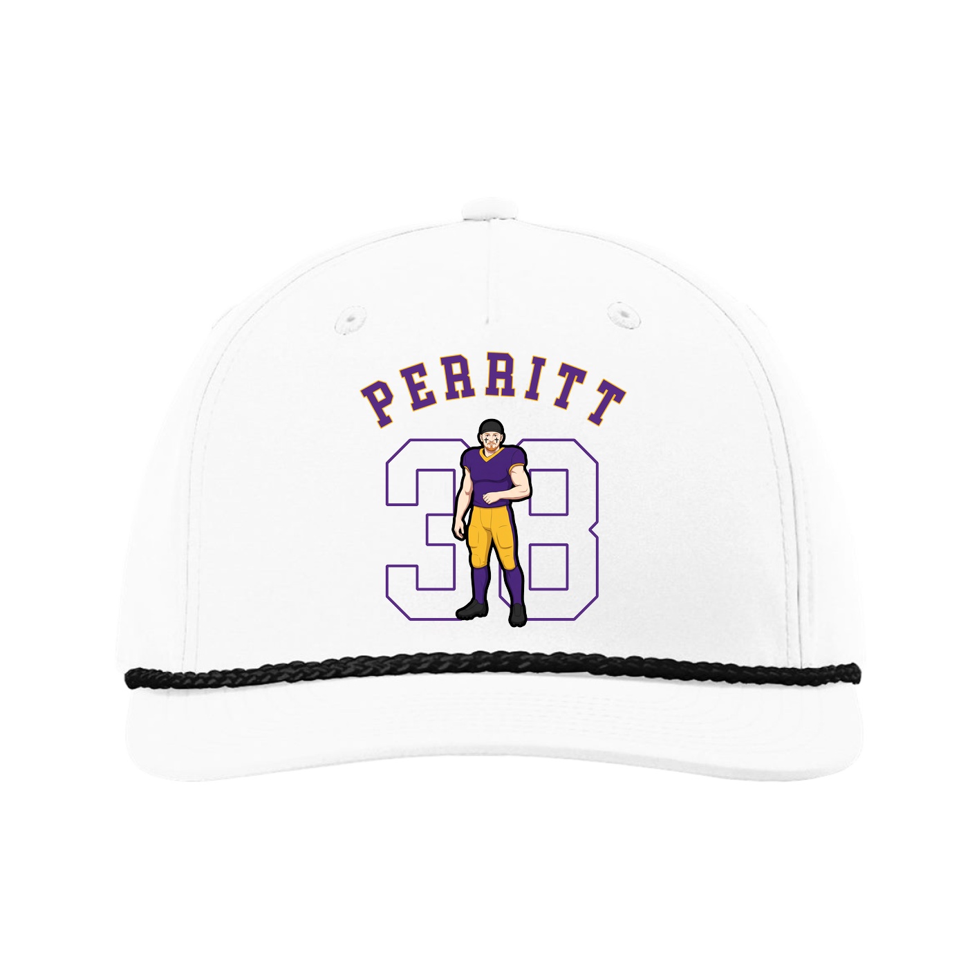 Five-Panel Classic Rope Cap — Shirsey Arch in White