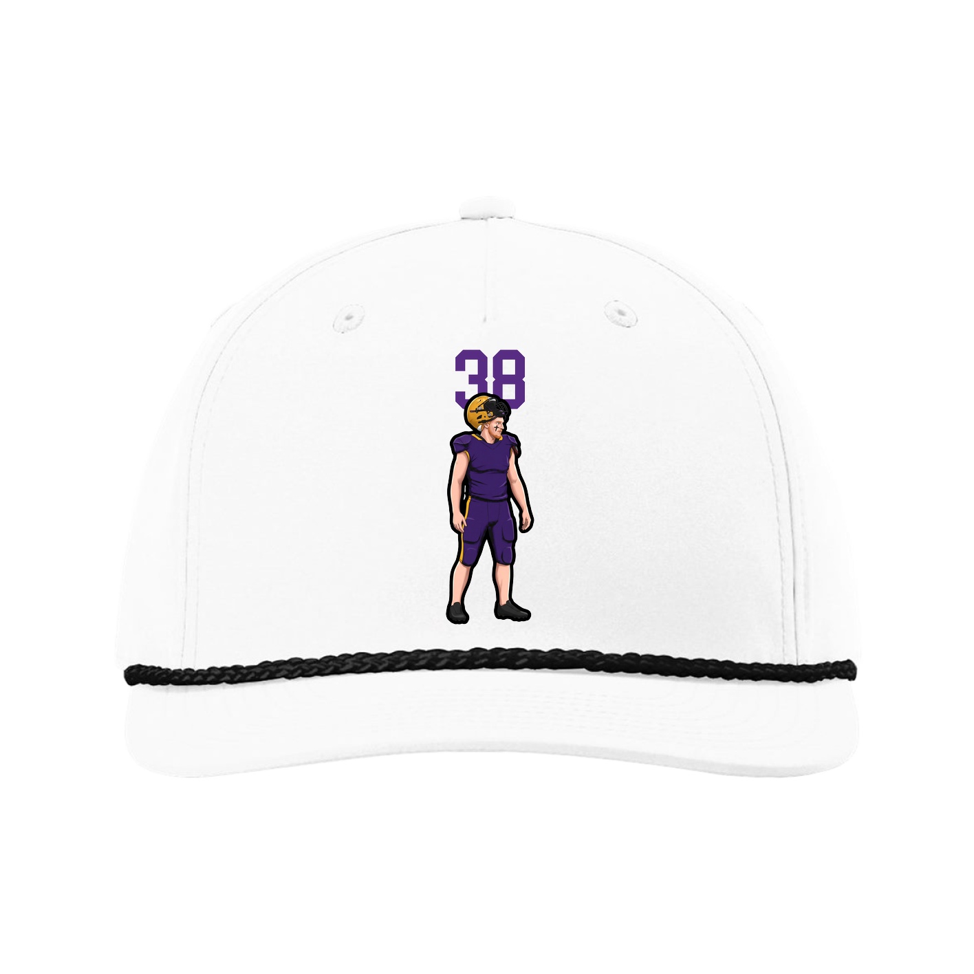 Five-Panel Classic Rope Cap — Number Top in White