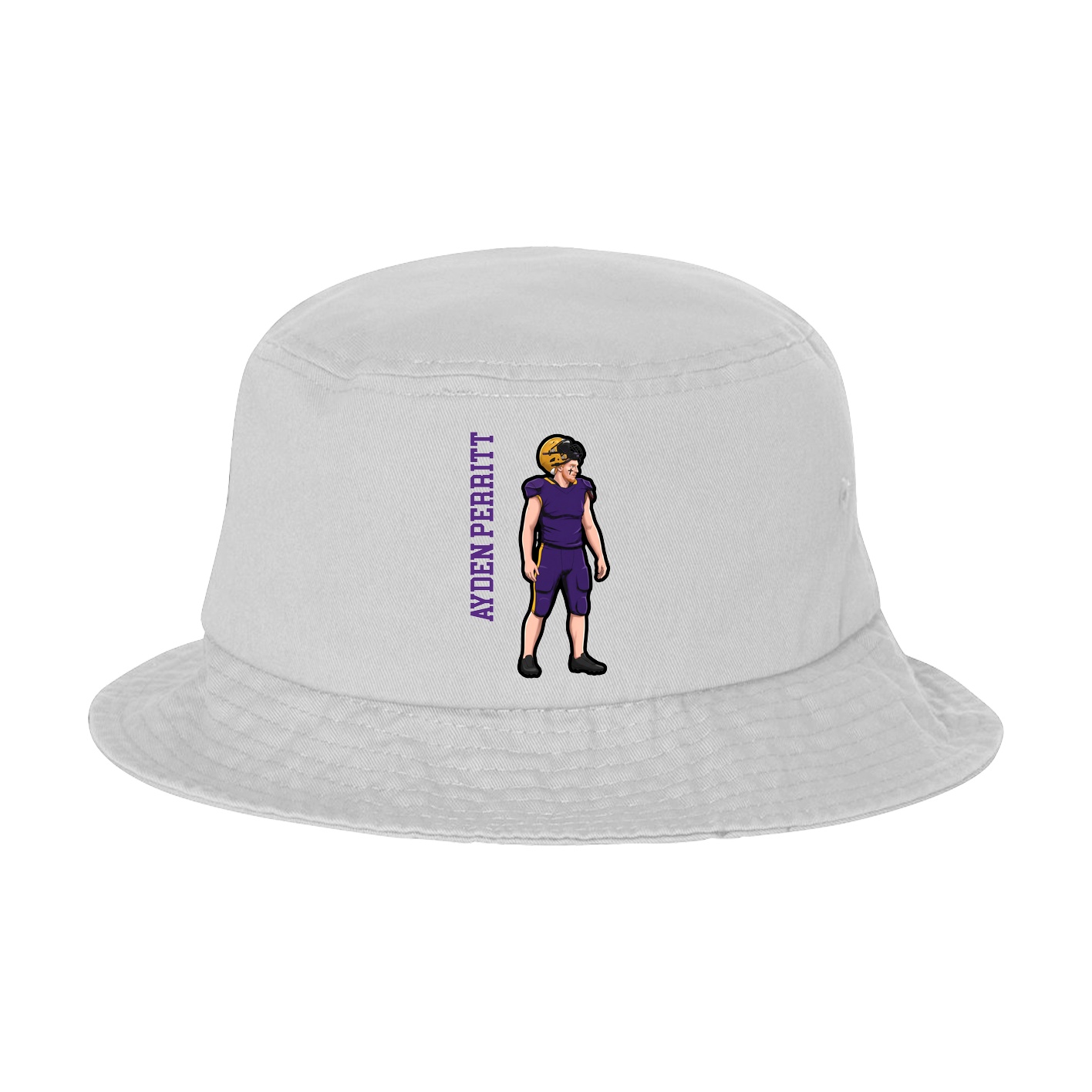 Bucket Cap — Name Vertical in White