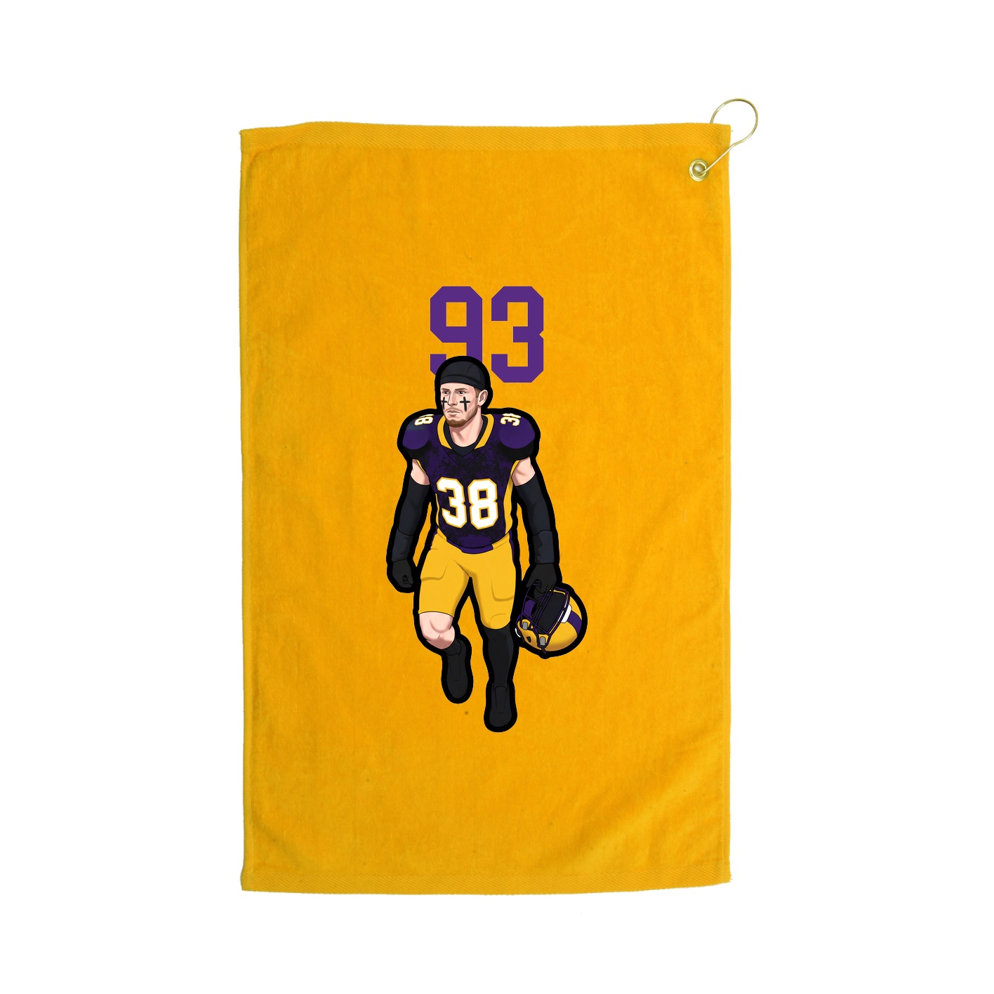 Golf Towel — Number Top in Gold