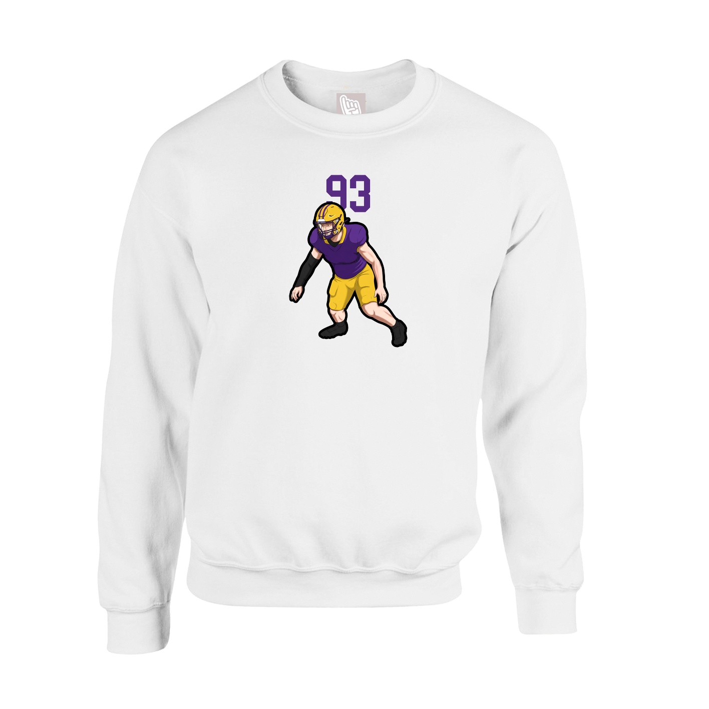 Fleece Crew — Number Top in White
