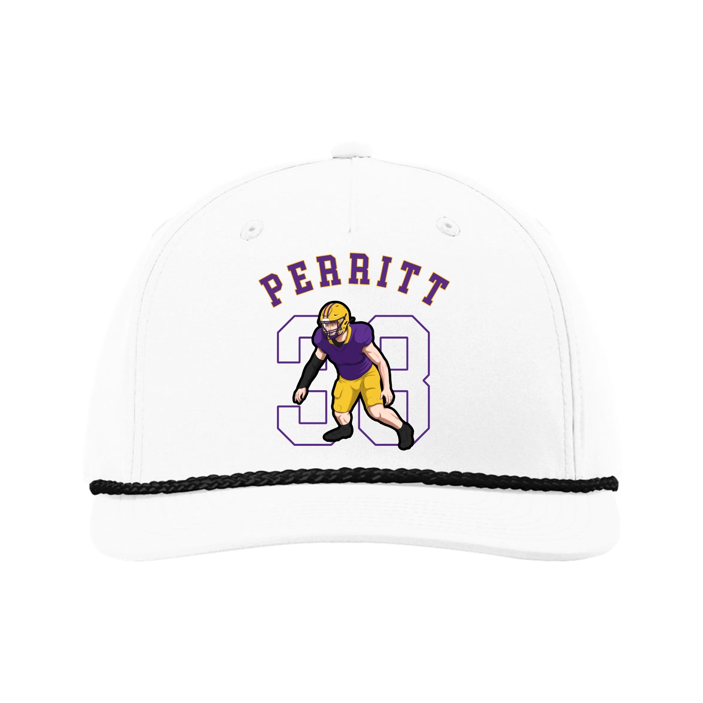 Five-Panel Classic Rope Cap — Shirsey Arch in White
