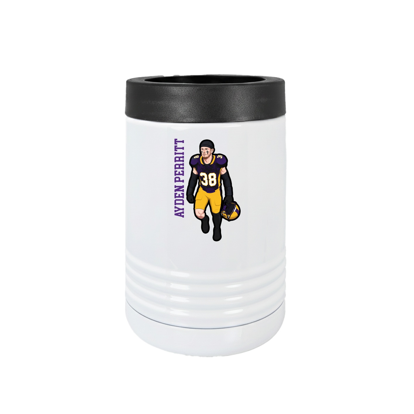 Beverage Holder — Name Vertical in White