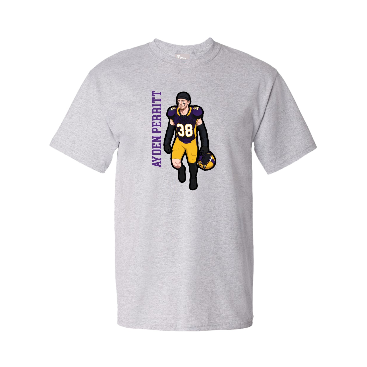 Tee — Name Vertical in Grey