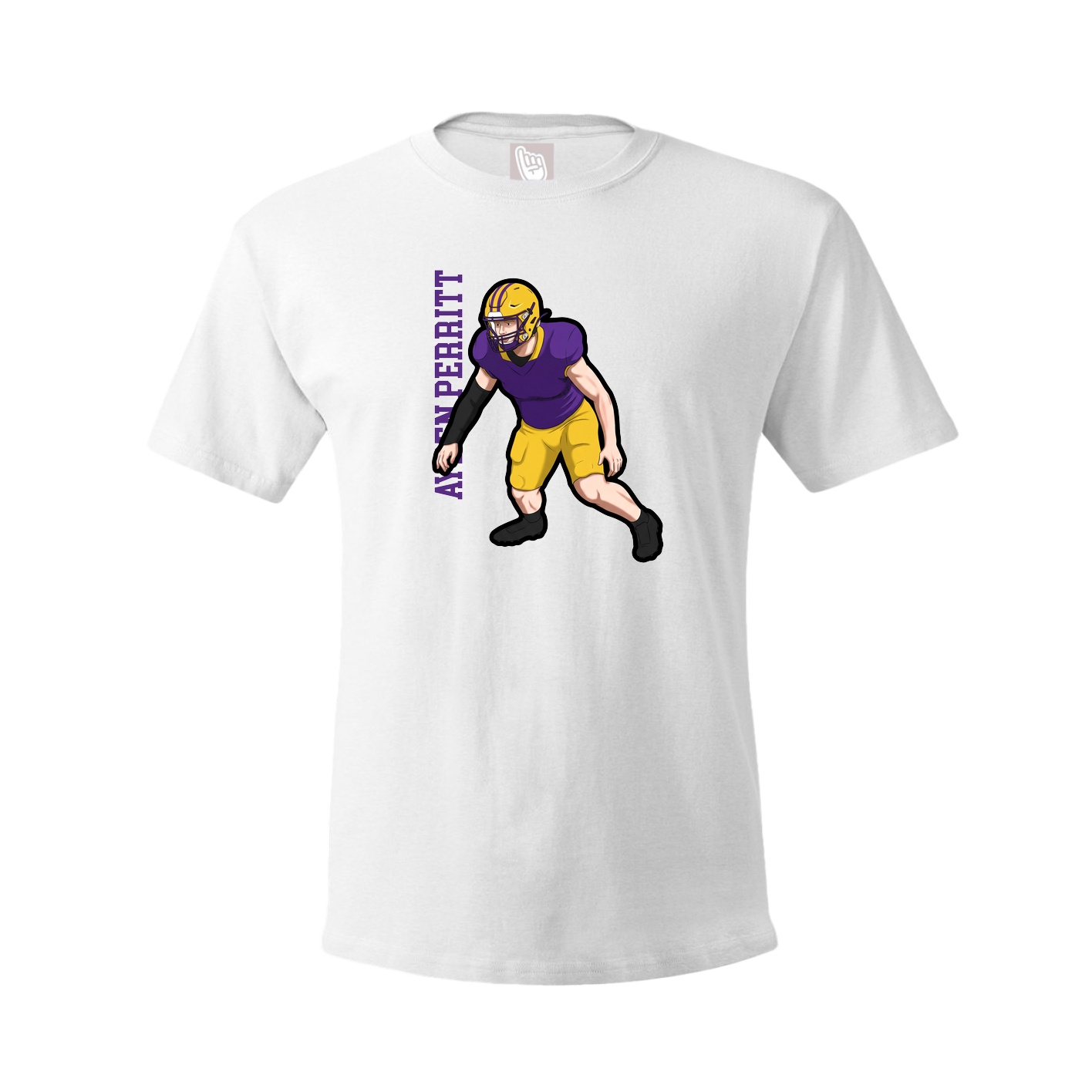Youth Tee — Name Vertical in White