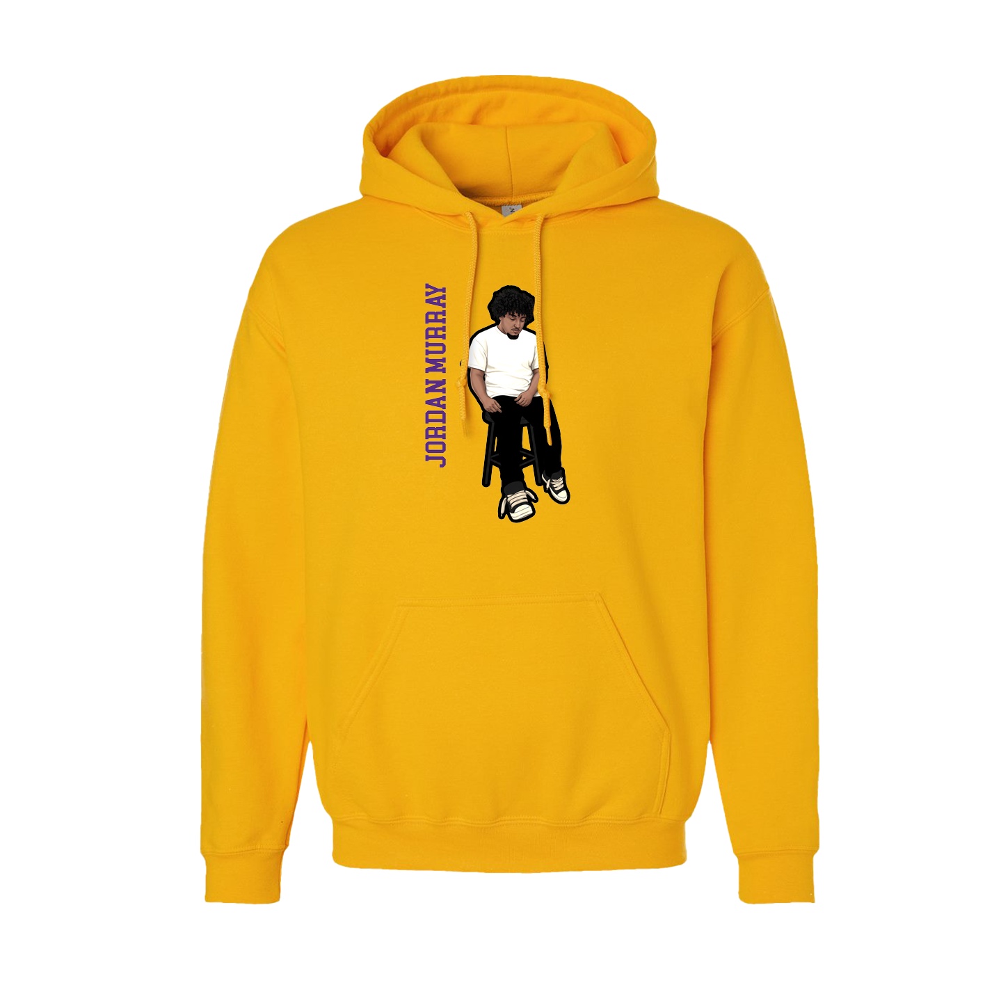 Youth Hoodie — Name Vertical in Gold
