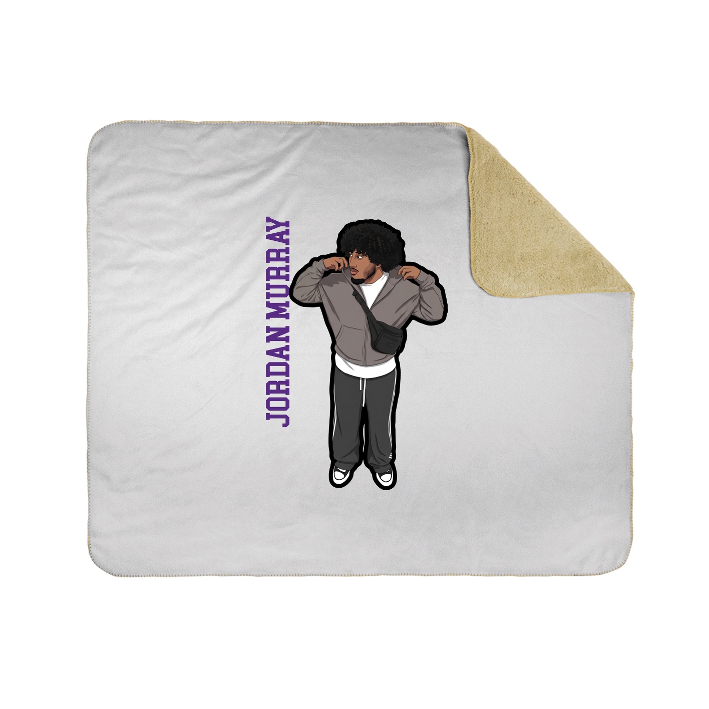 Throw Blanket — Name Vertical in White