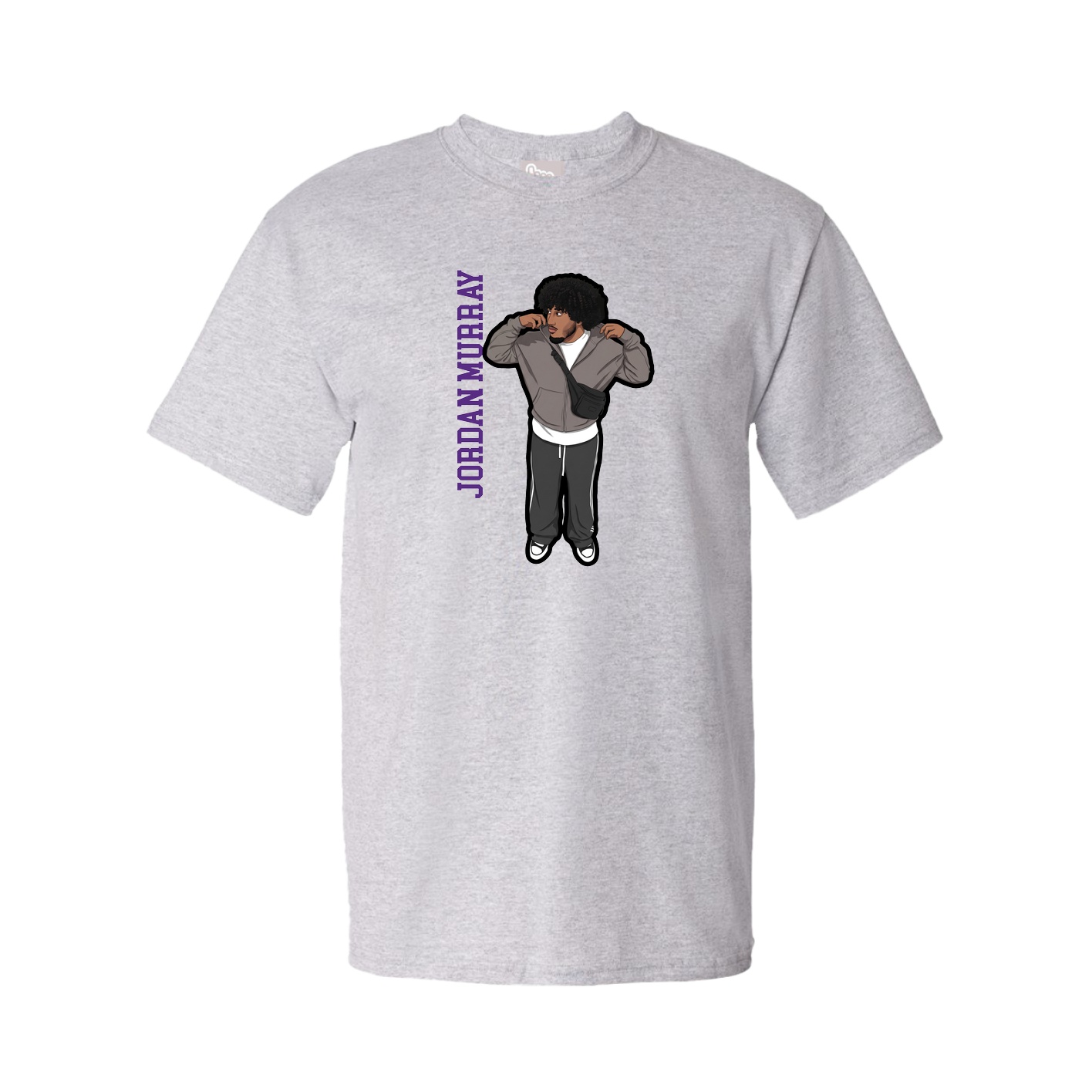 Youth Tee — Name Vertical in Grey