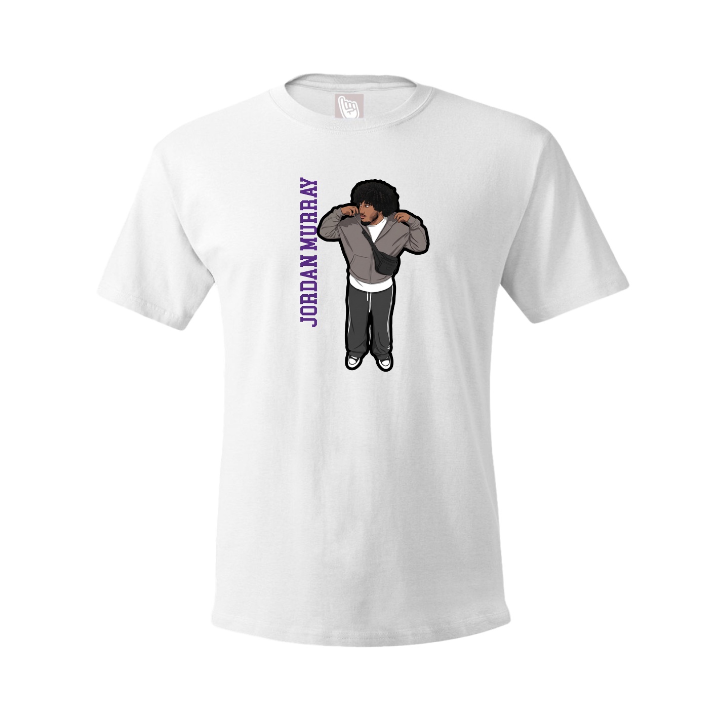 Youth Tee — Name Vertical in White
