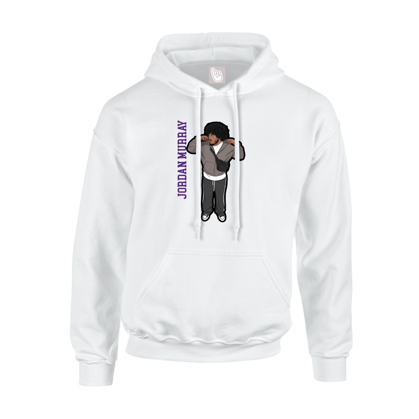 Youth Hoodie — Name Vertical in White