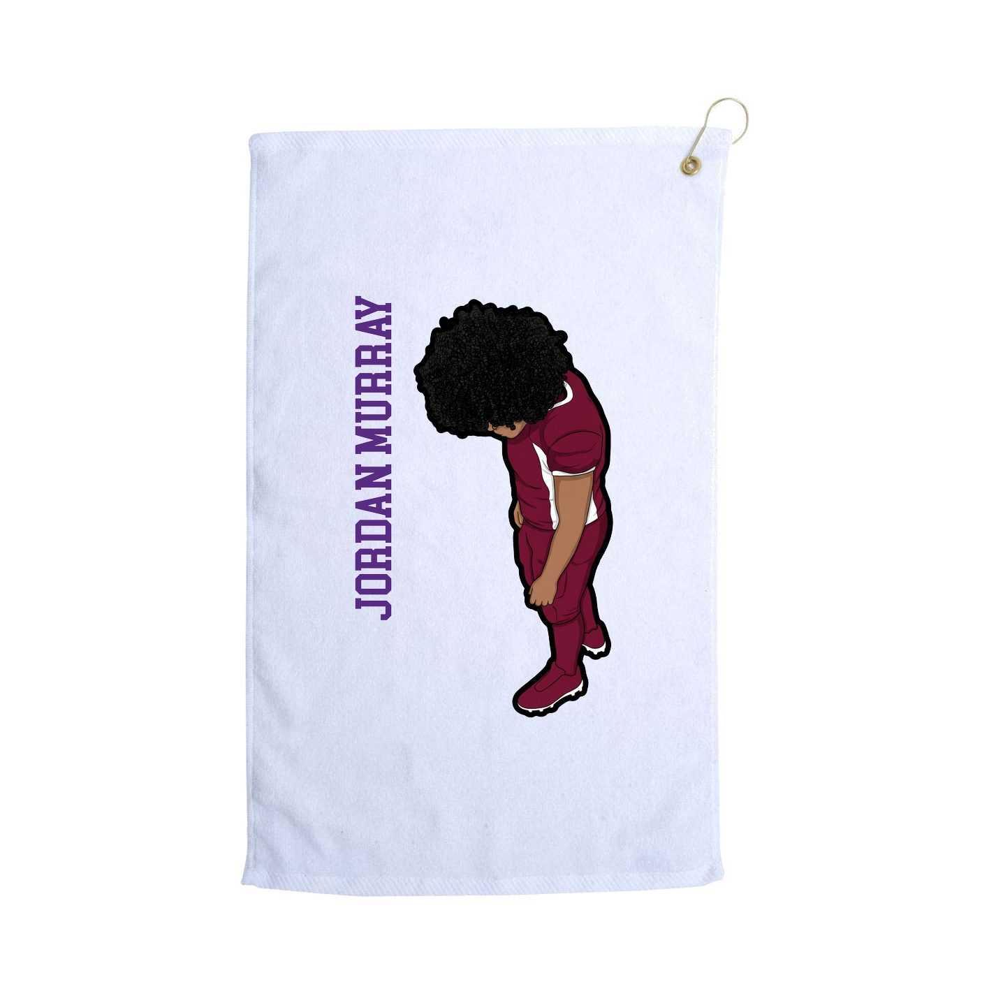 Golf Towel — Name Vertical in White