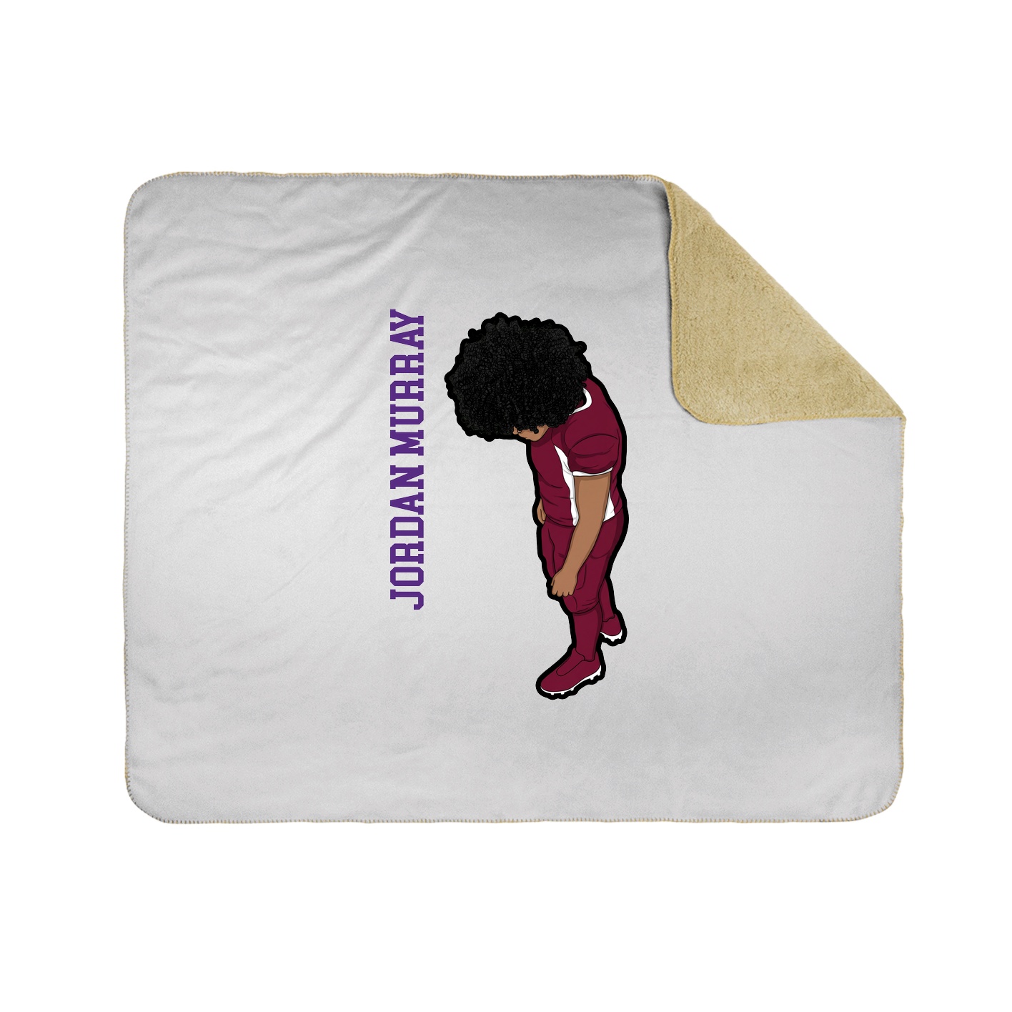 Throw Blanket — Name Vertical in White