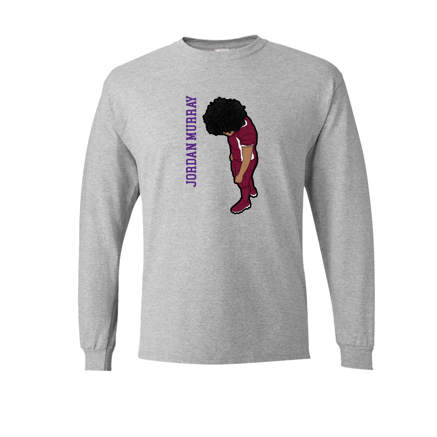 Long Sleeve Tee — Name Vertical in Grey