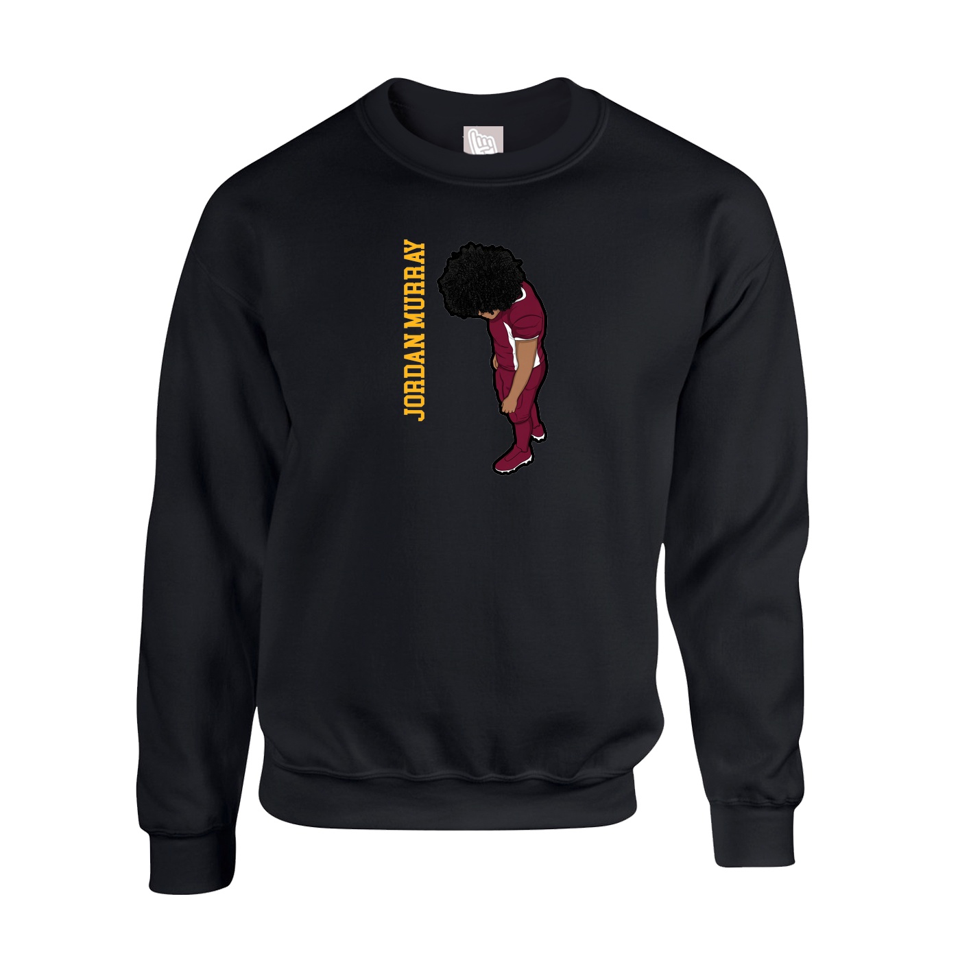 Fleece Crew — Name Vertical in Black