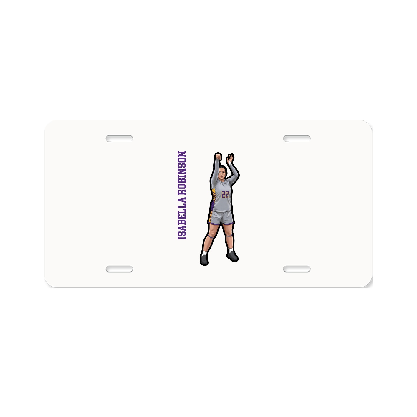 License Plate — Name Vertical in Classic
