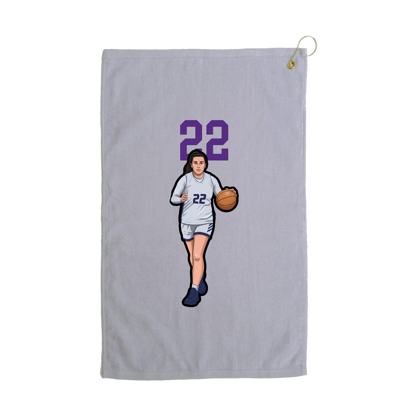 Golf Towel — Number Top in Grey