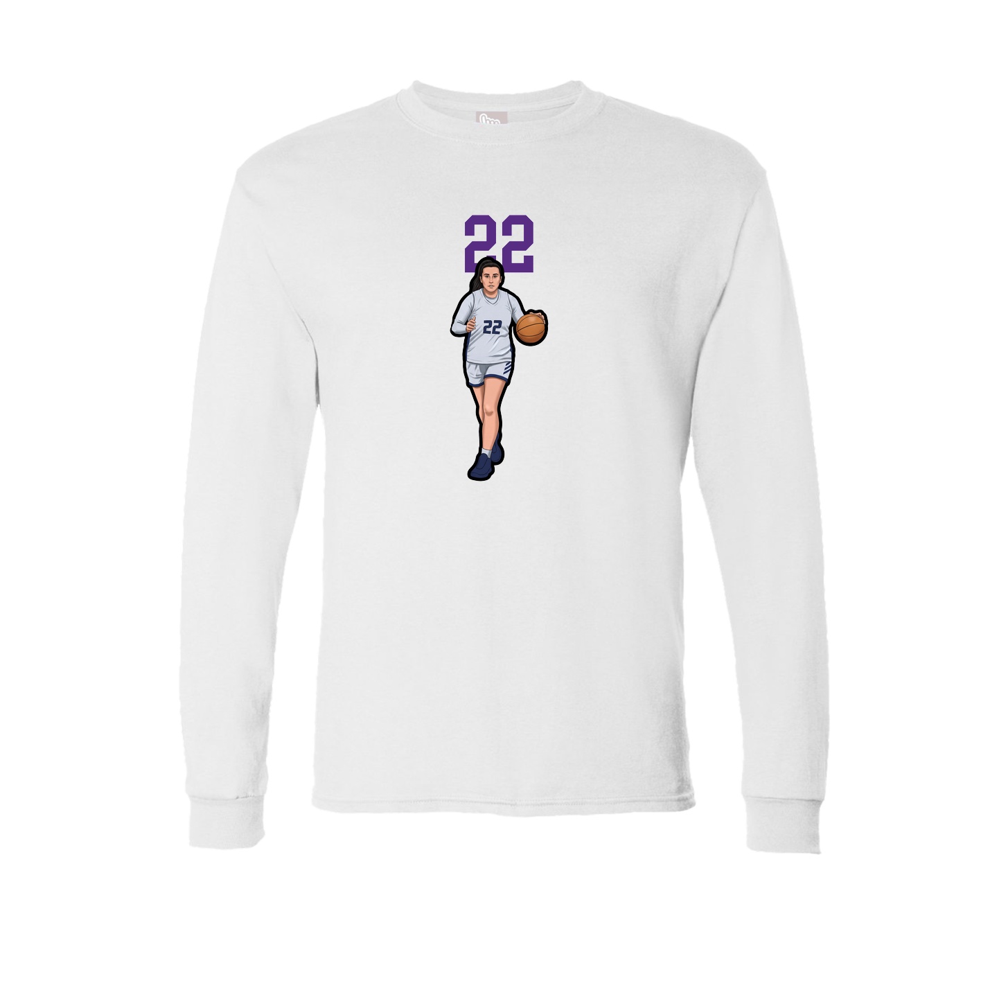 Long Sleeve Tee — Number Top in White