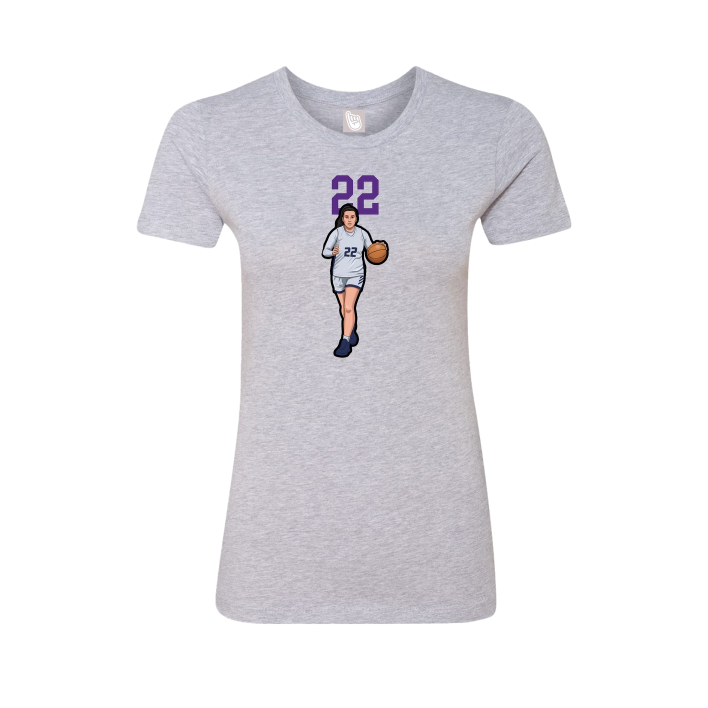 Fitted Women's Tee — Number Top in Grey