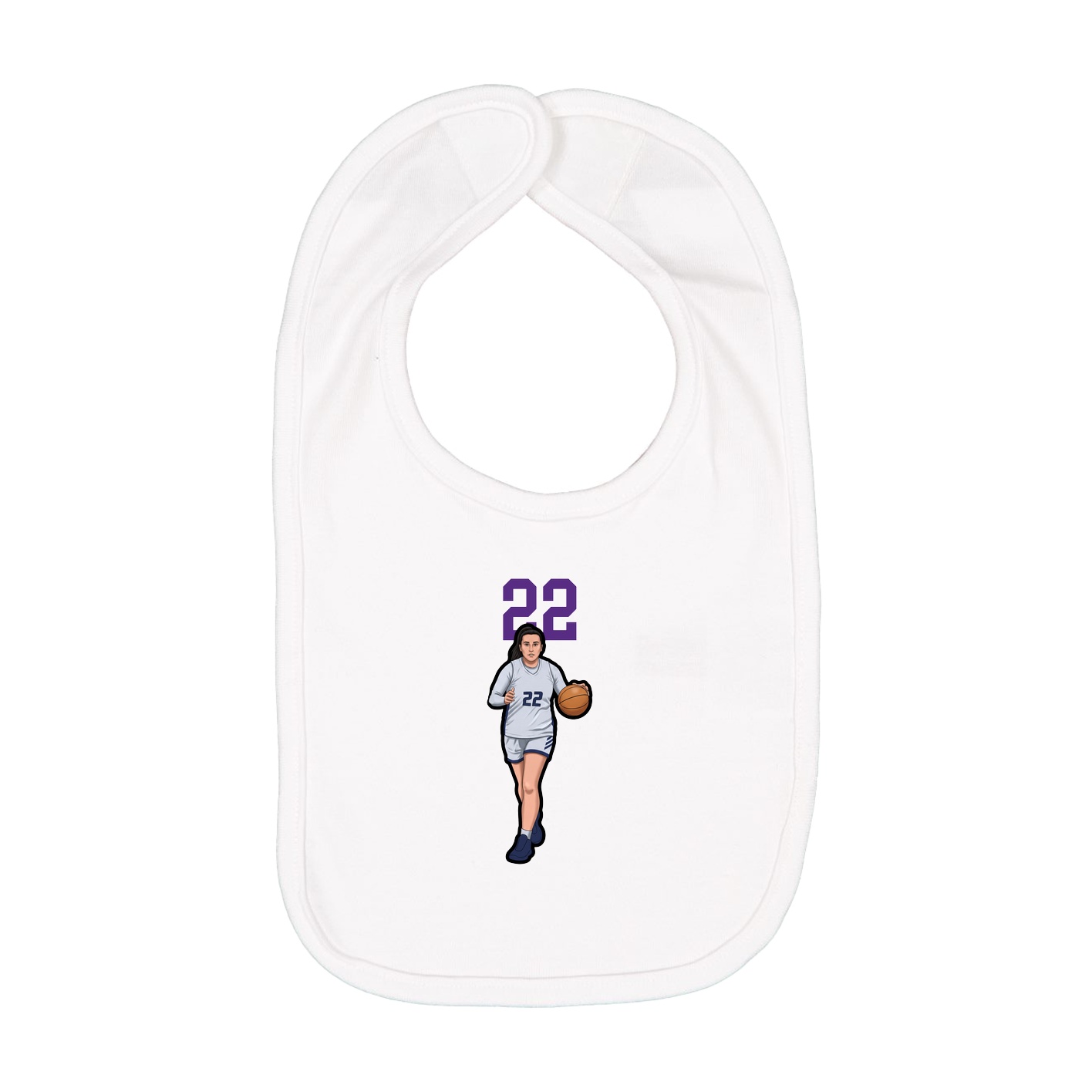 Infant Bib — Number Top in White