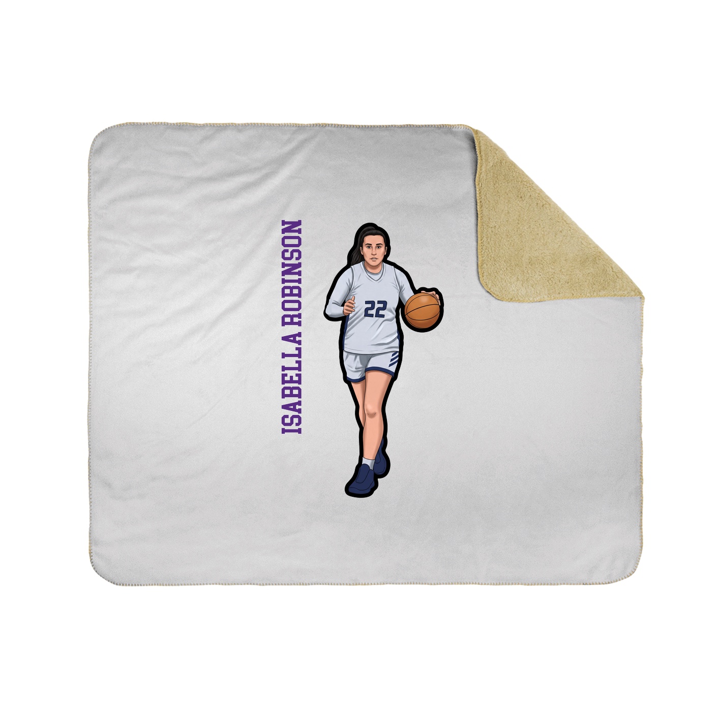 Throw Blanket — Name Vertical in White