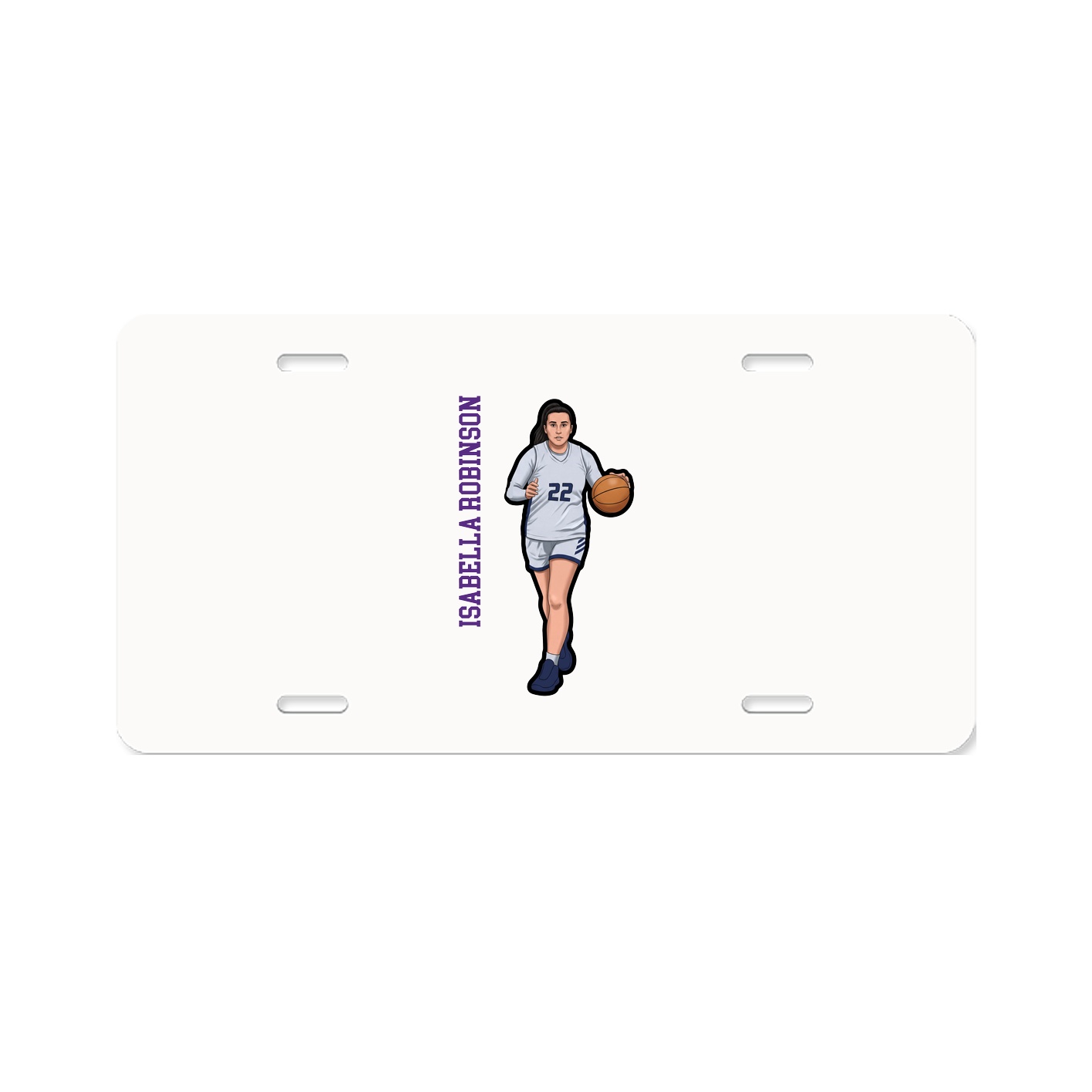 License Plate — Name Vertical in Classic