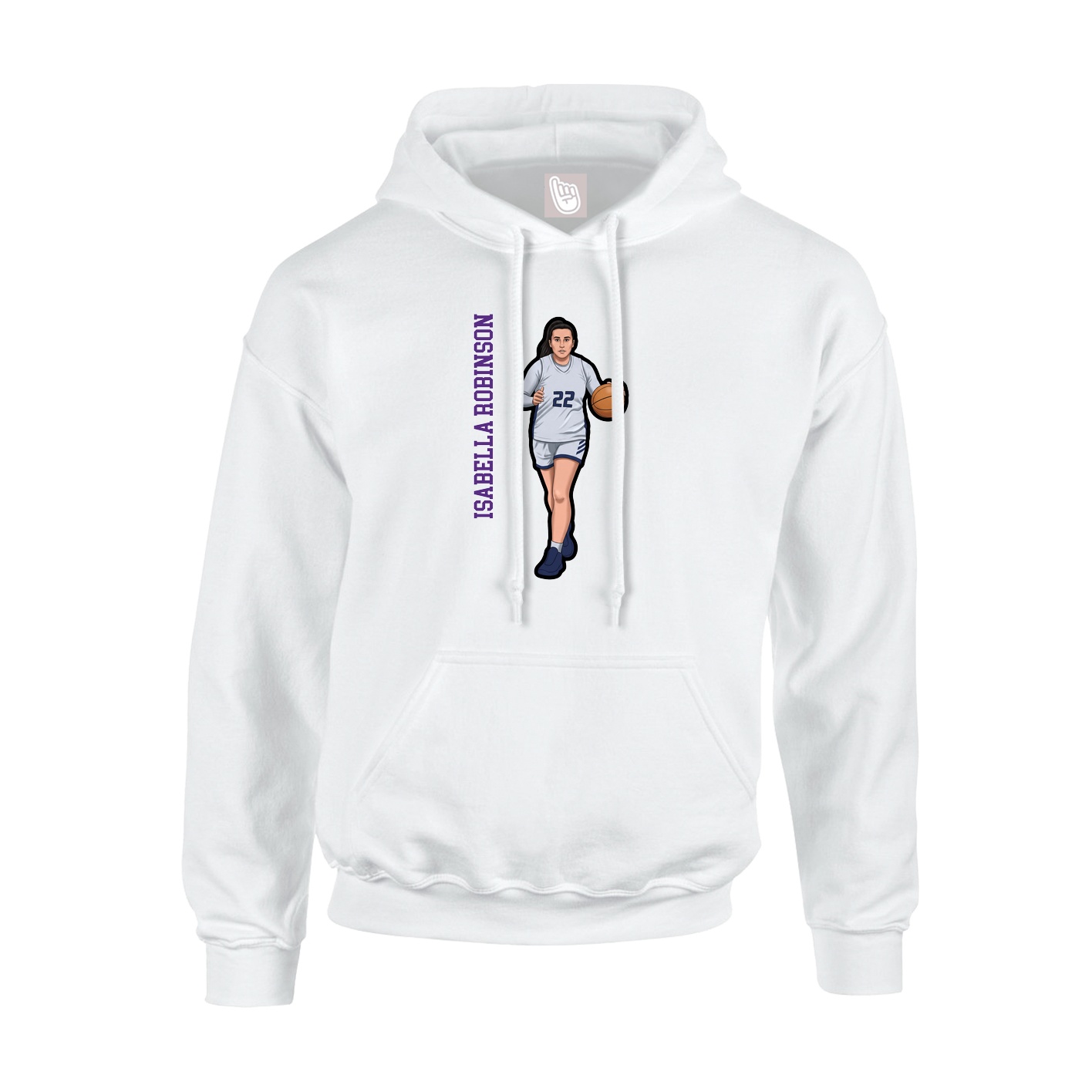 Hoodie — Name Vertical in White