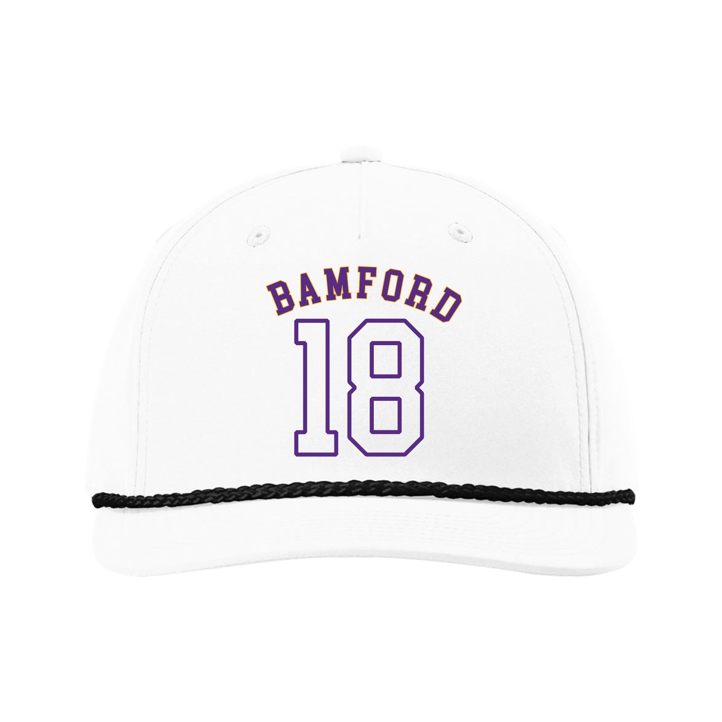Five-Panel Classic Rope Cap — Shirsey Arch in White