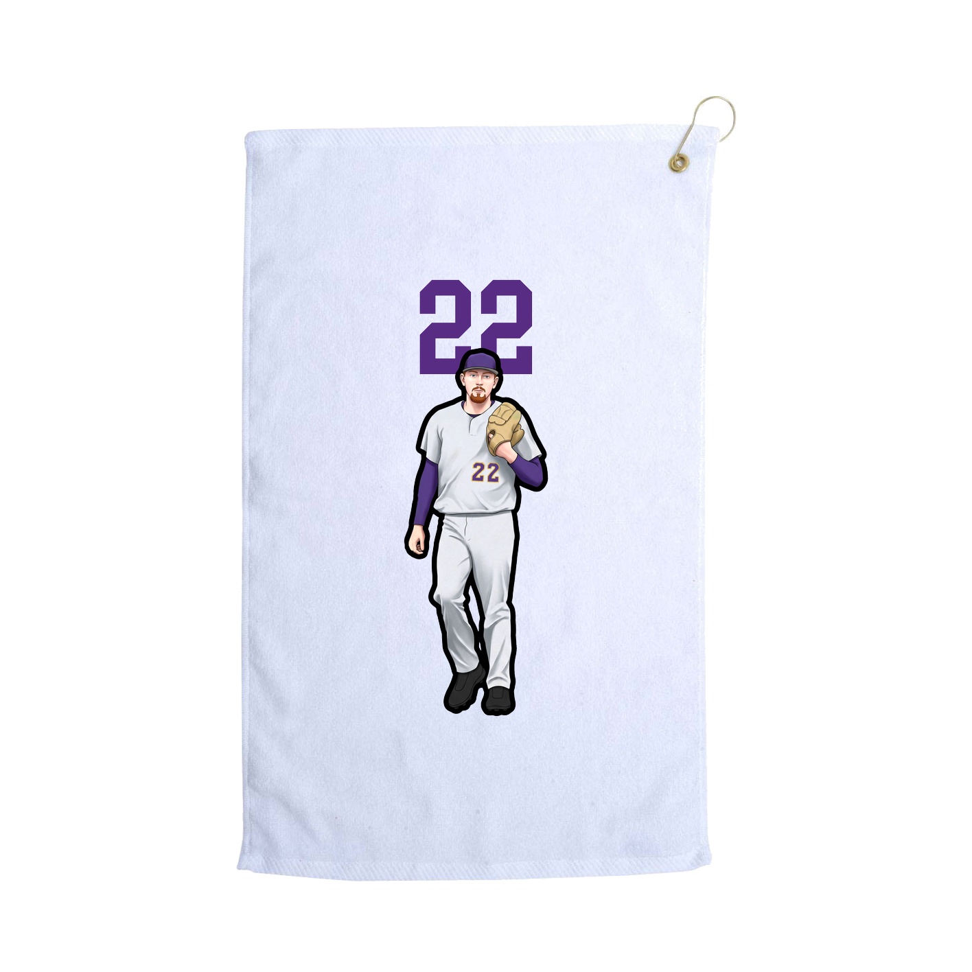 Golf Towel — Number Top in White