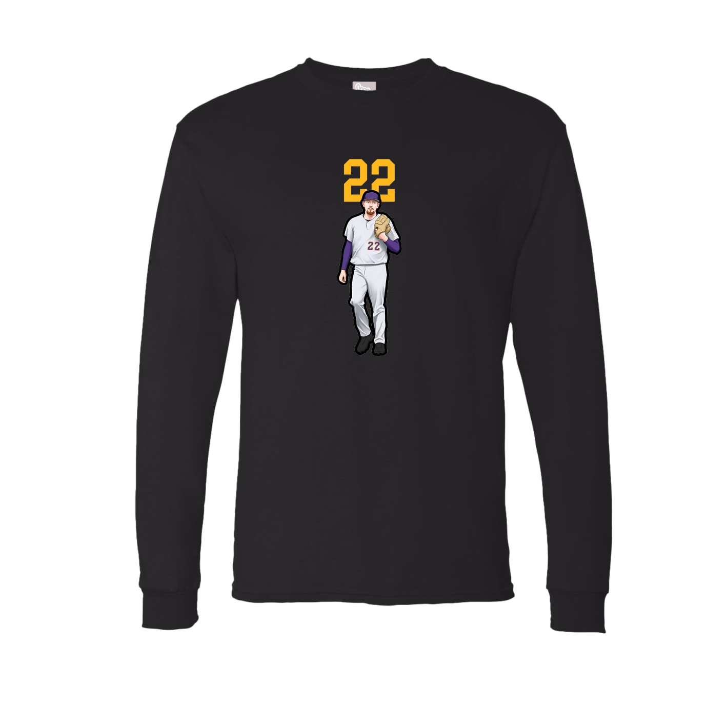 Long Sleeve Tee — Number Top in Black