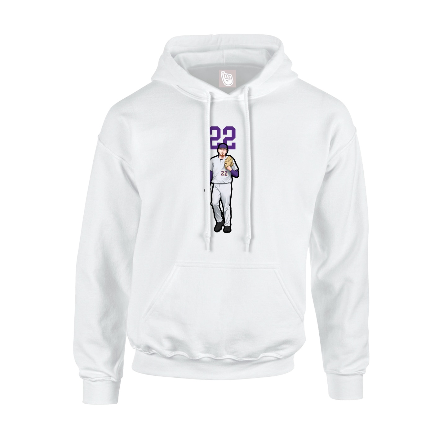 Hoodie — Number Top in White