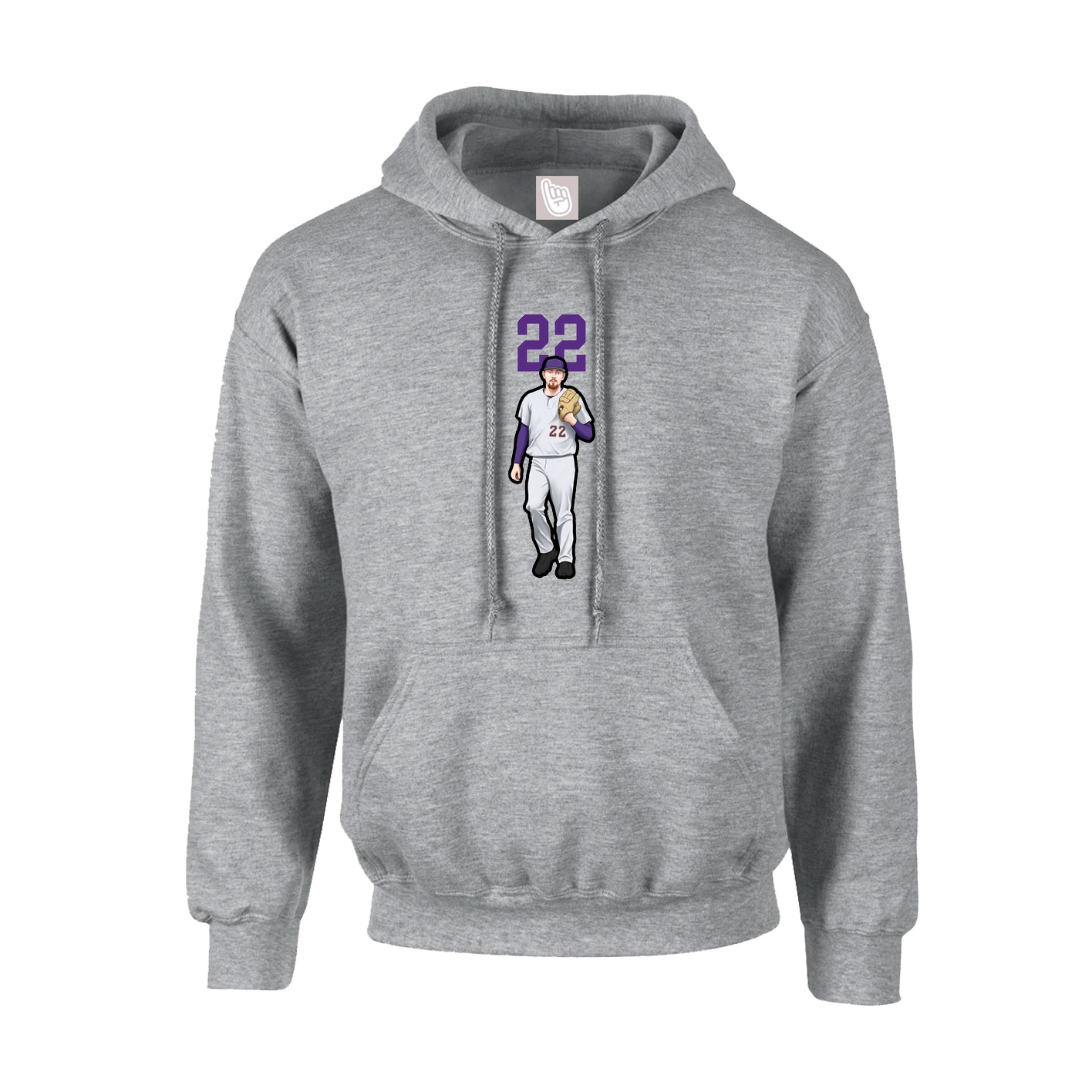 Youth Hoodie — Number Top in Grey