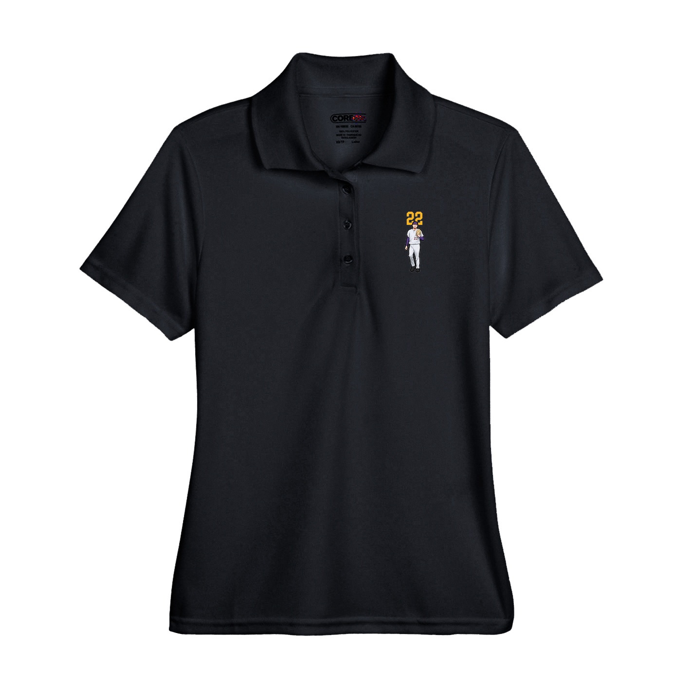 Performance Polo — Number Top in Black
