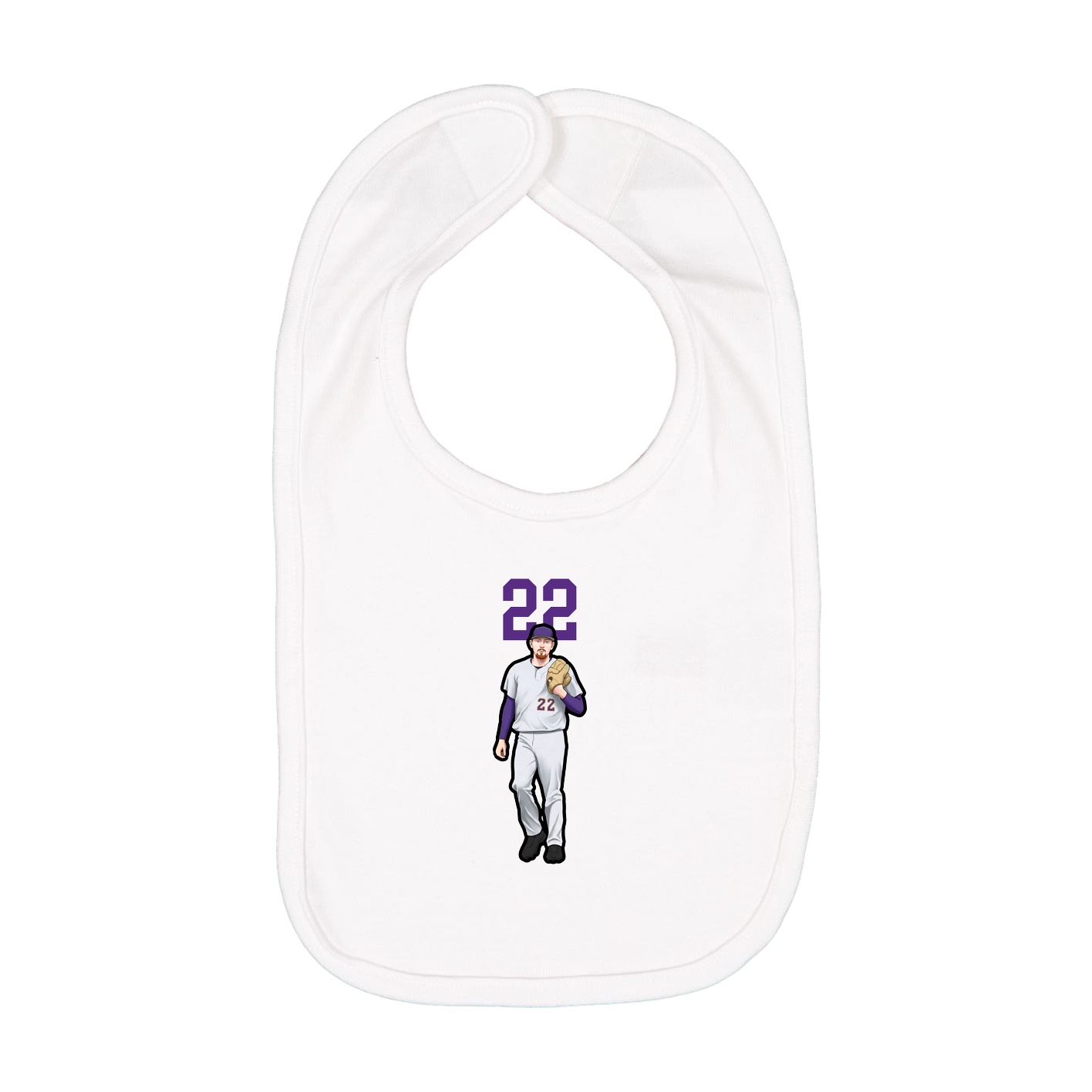 Infant Bib — Number Top in White