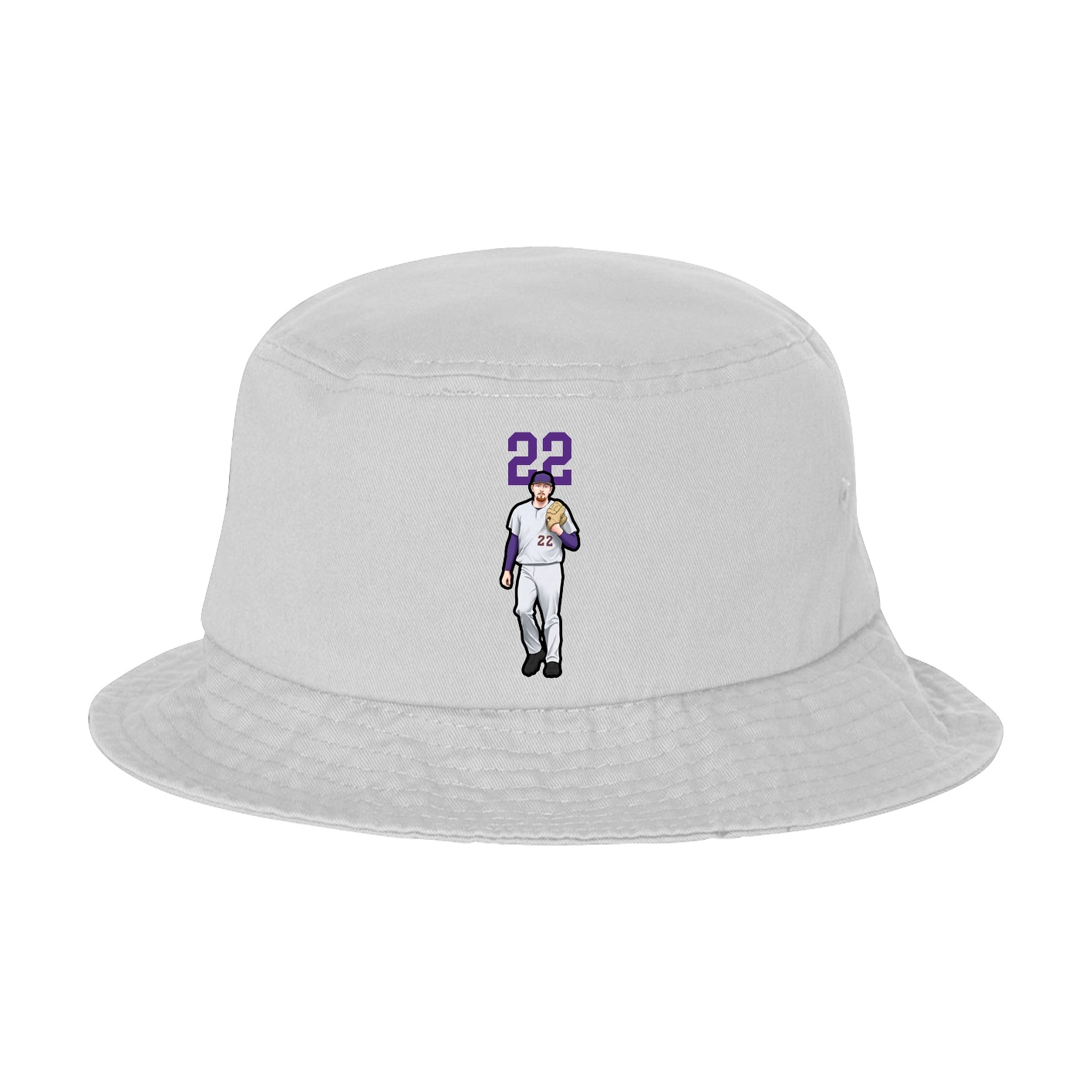 Bucket Cap — Number Top in White