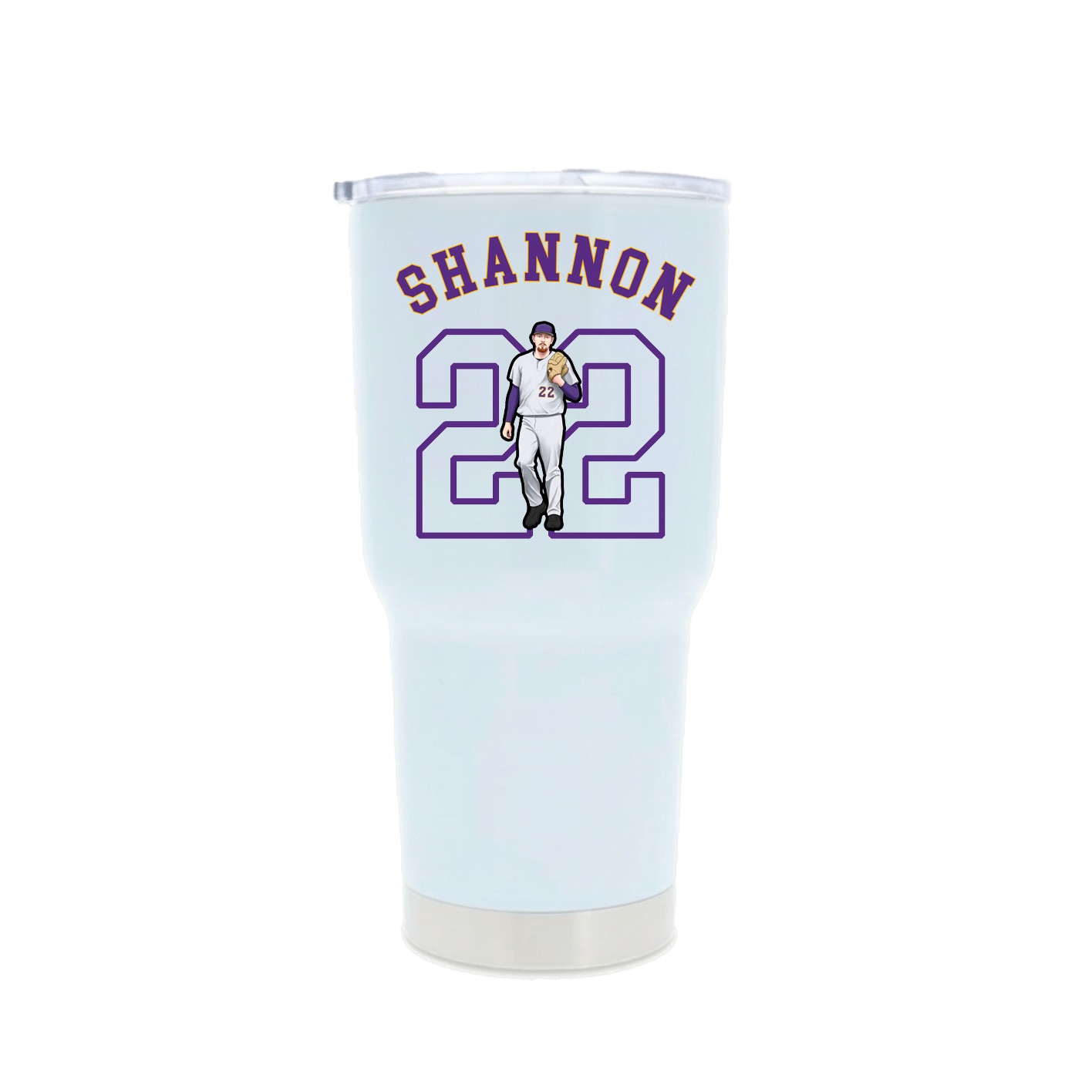 30oz Stainless Steel Tumbler — Shirsey Arch in White