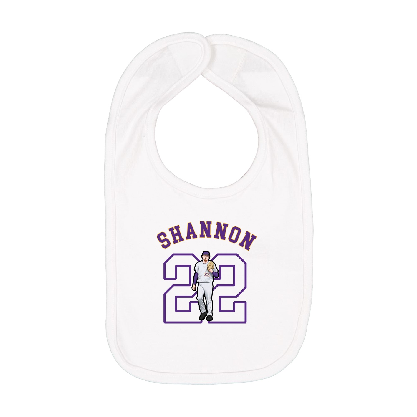 Infant Bib — Shirsey Arch in White