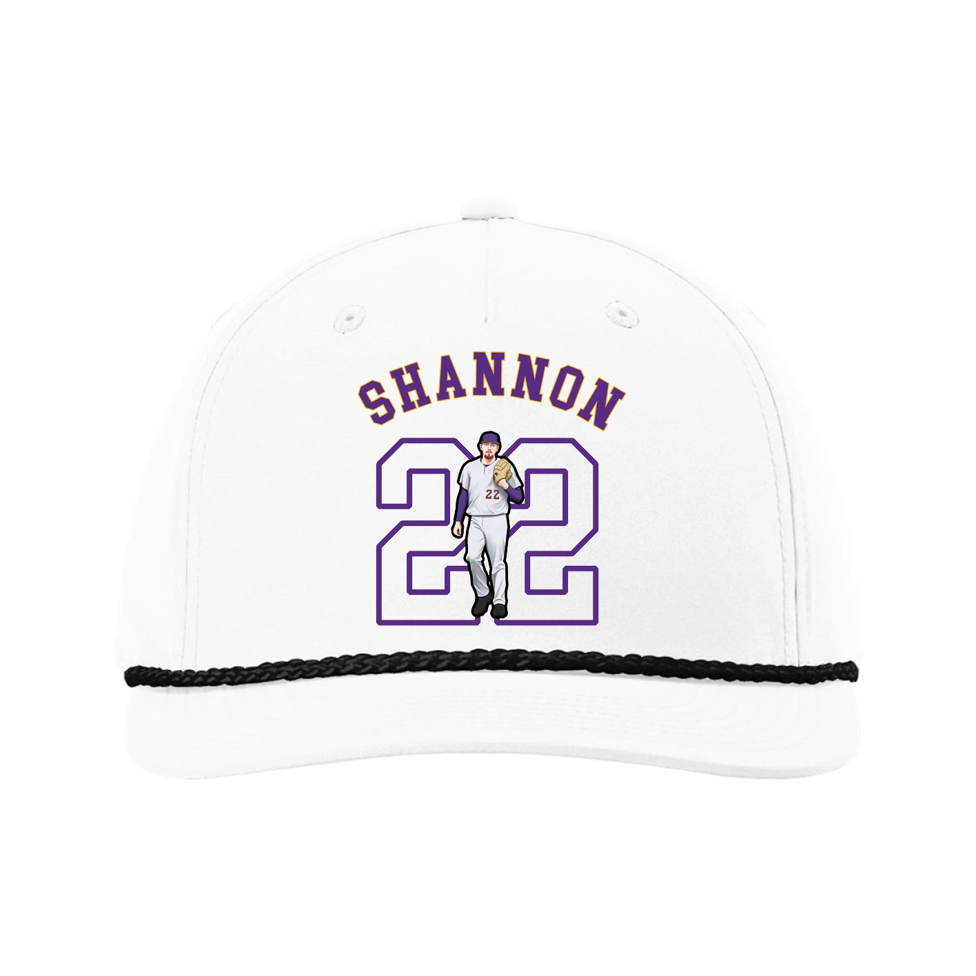 Five-Panel Classic Rope Cap — Shirsey Arch in White