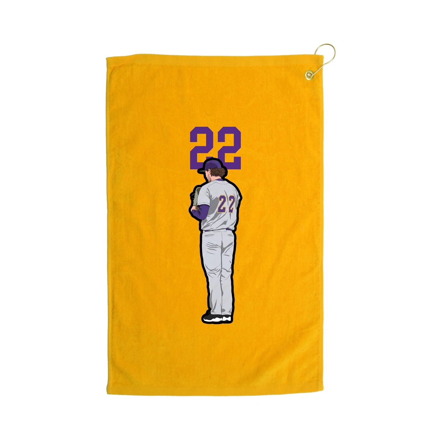 Golf Towel — Number Top in Gold
