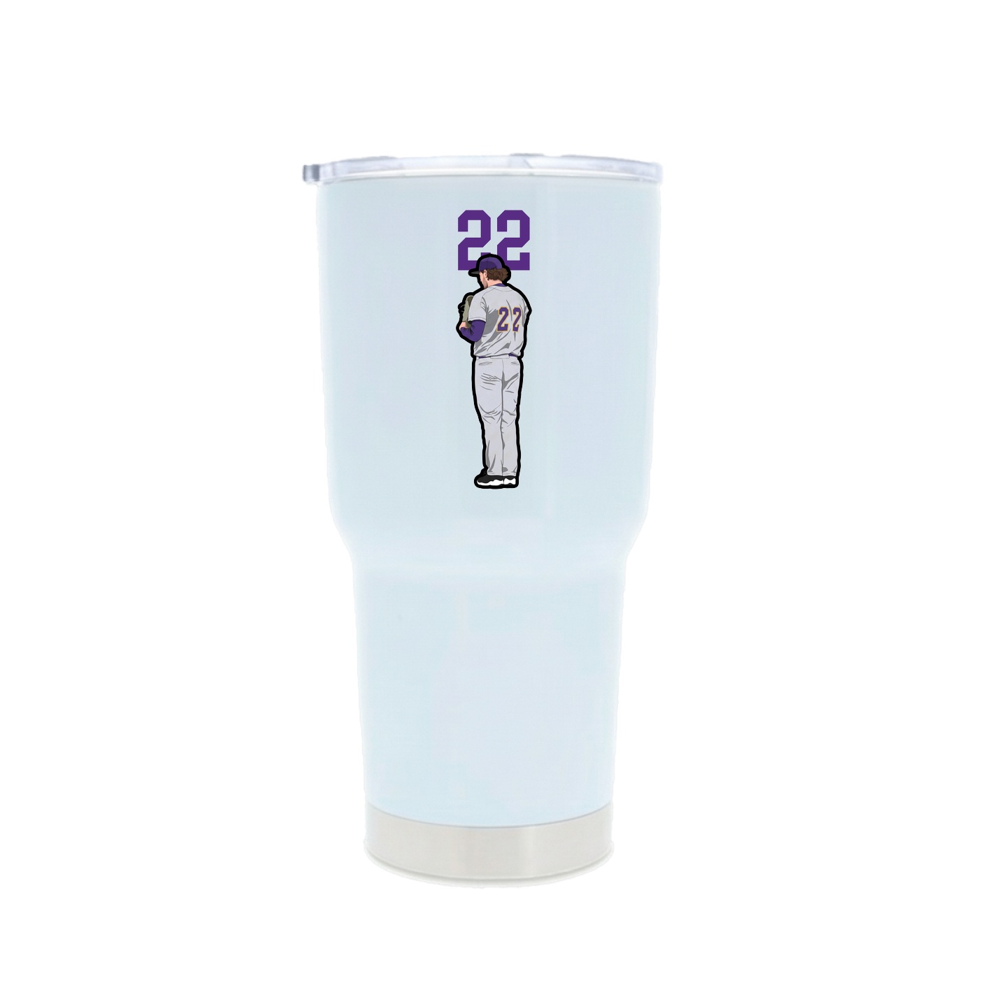 30oz Stainless Steel Tumbler — Number Top in White
