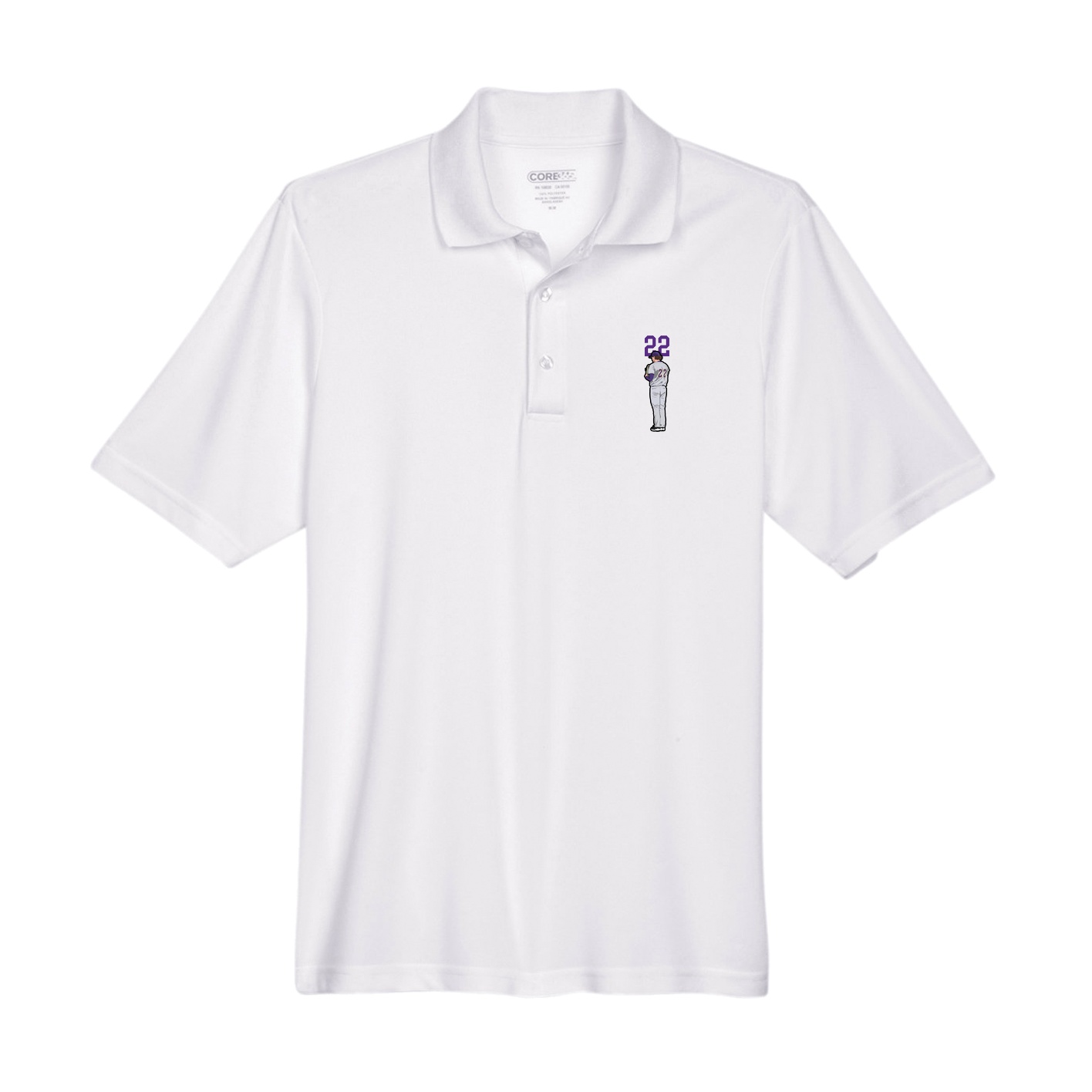 Performance Polo — Number Top in White