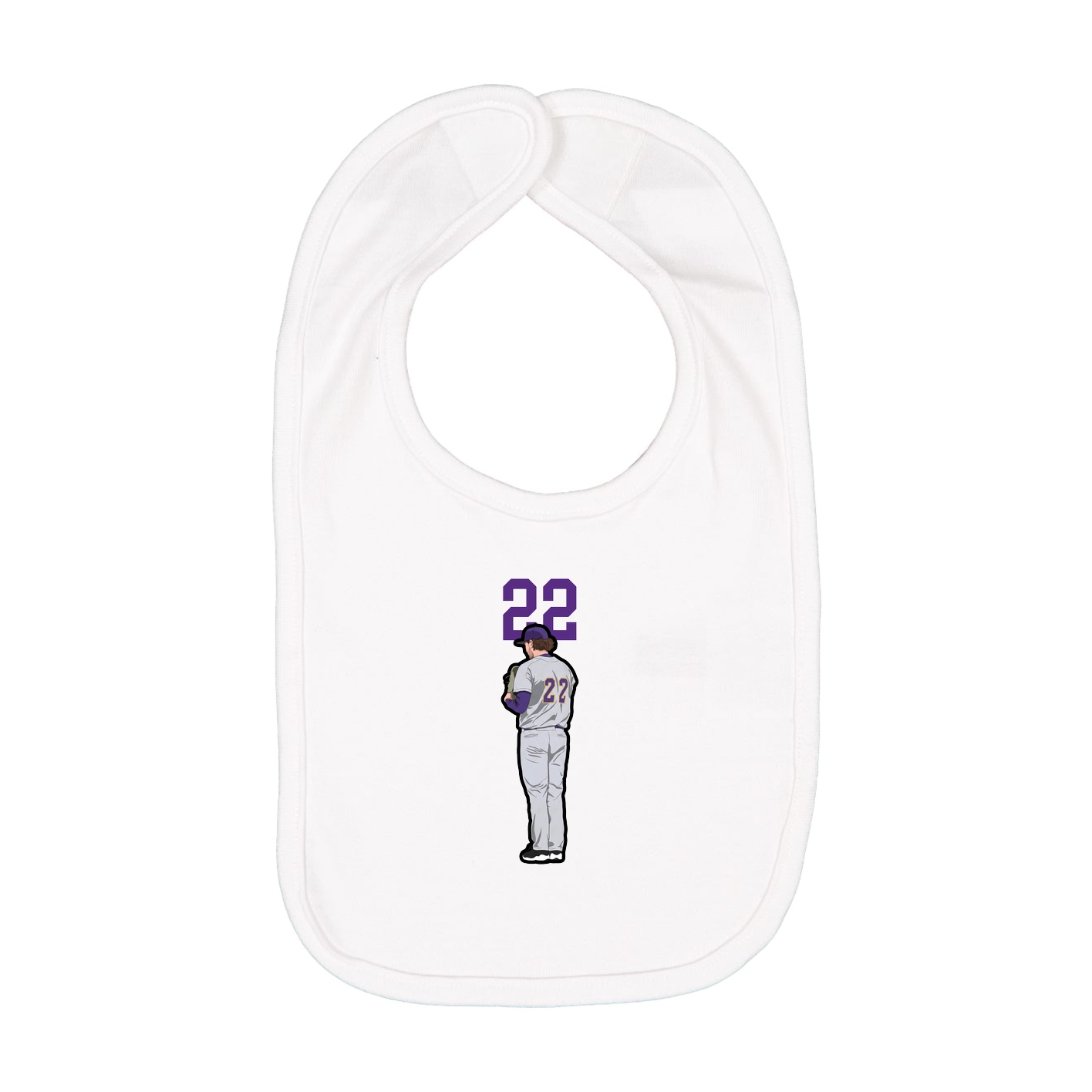 Infant Bib — Number Top in White