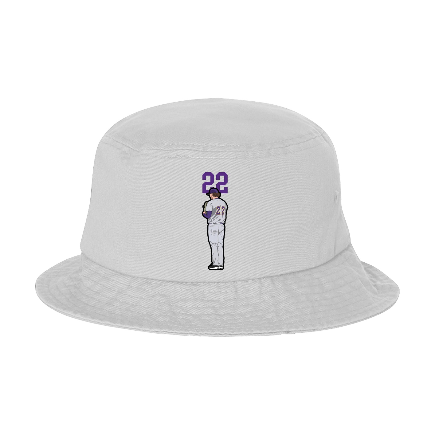 Bucket Cap — Number Top in White