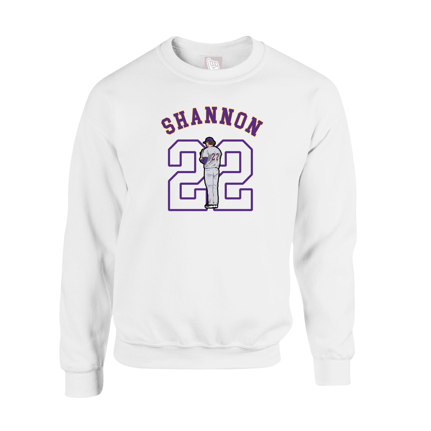 Fleece Crew — Shirsey Arch in White