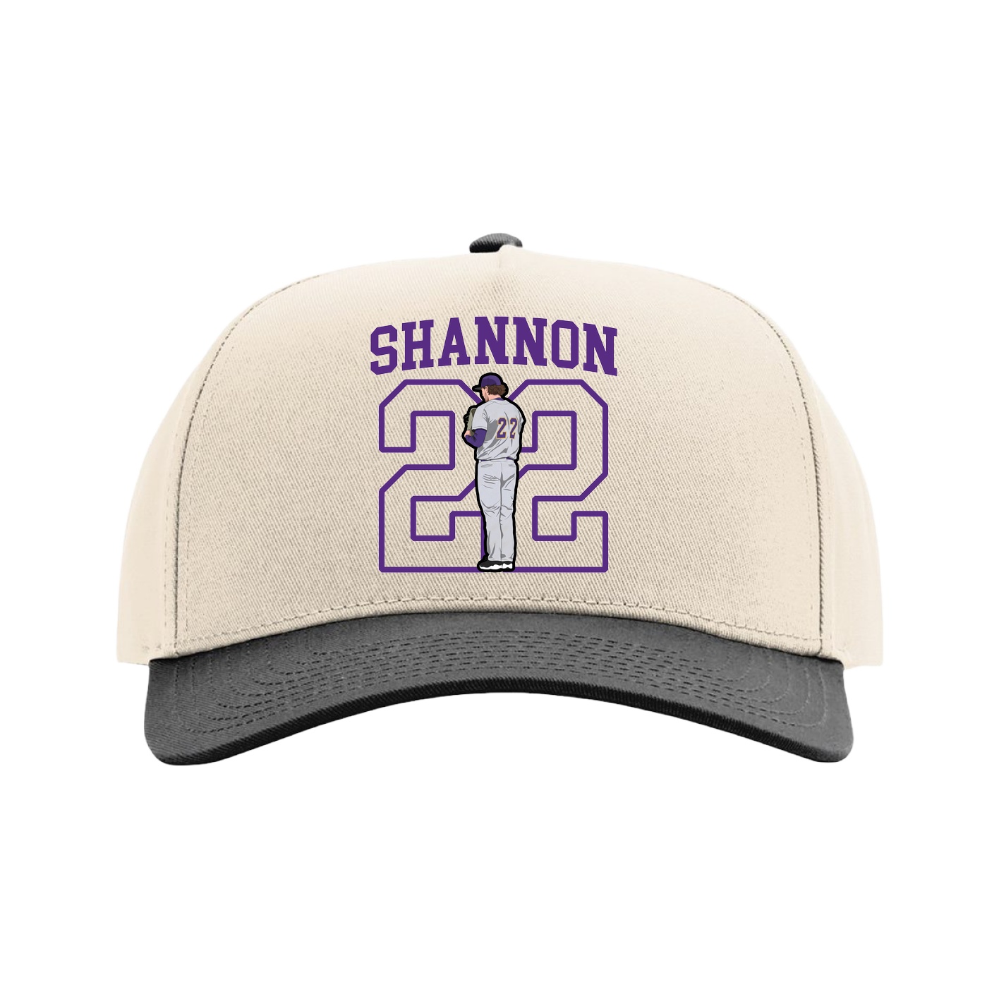 Full Fabric Five-Panel Champ Cap — Shirsey in Cream/Black