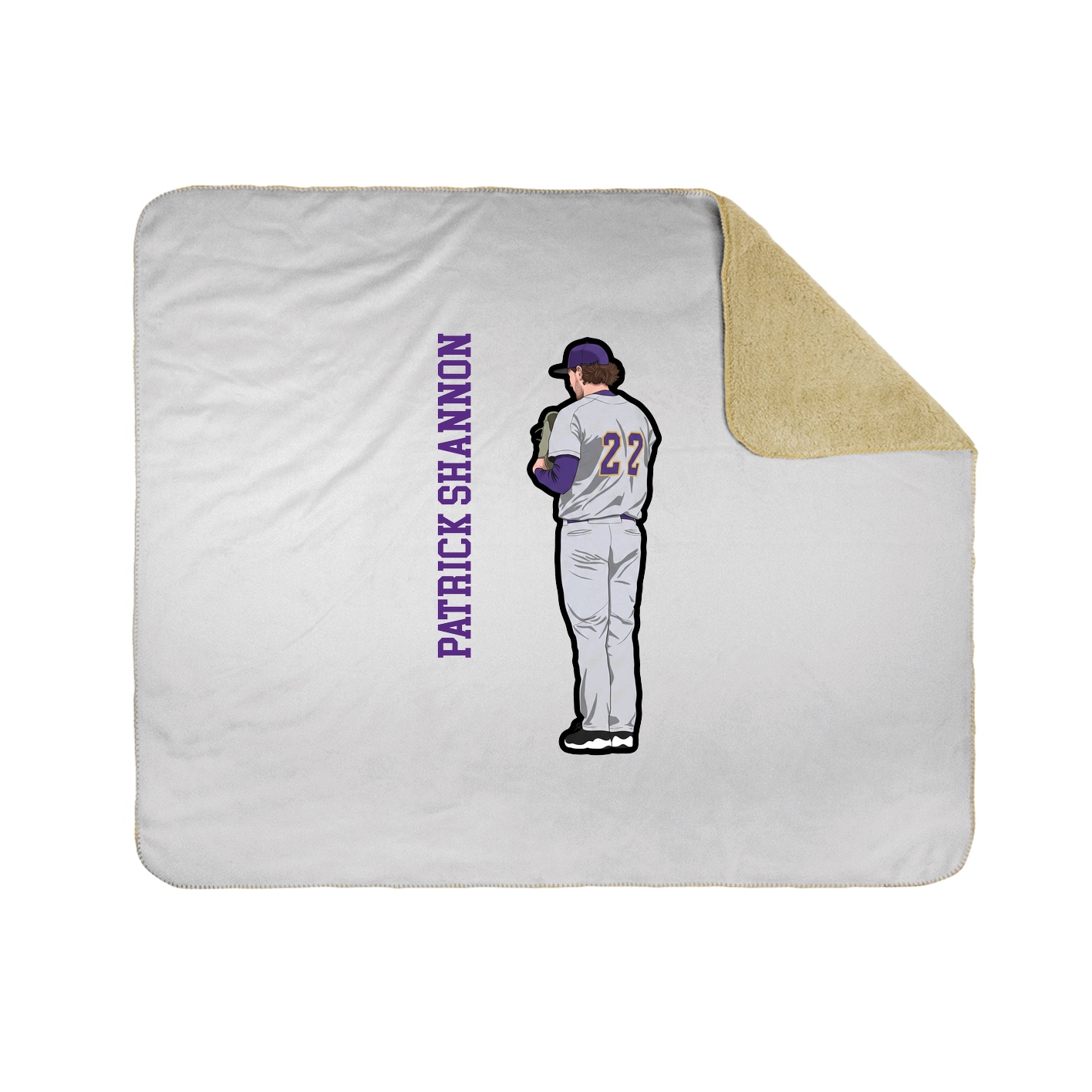 Throw Blanket — Name Vertical in White
