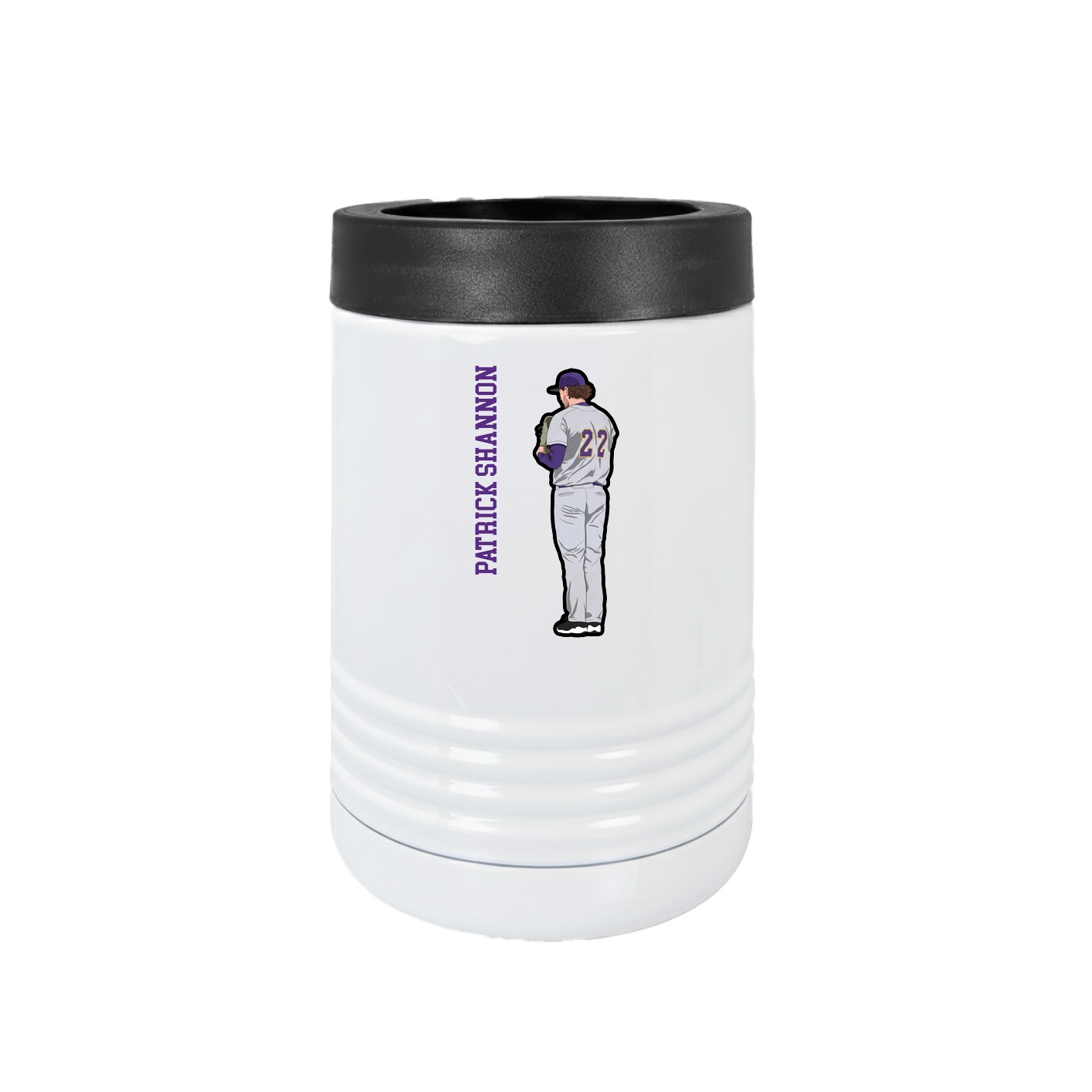 Beverage Holder — Name Vertical in White