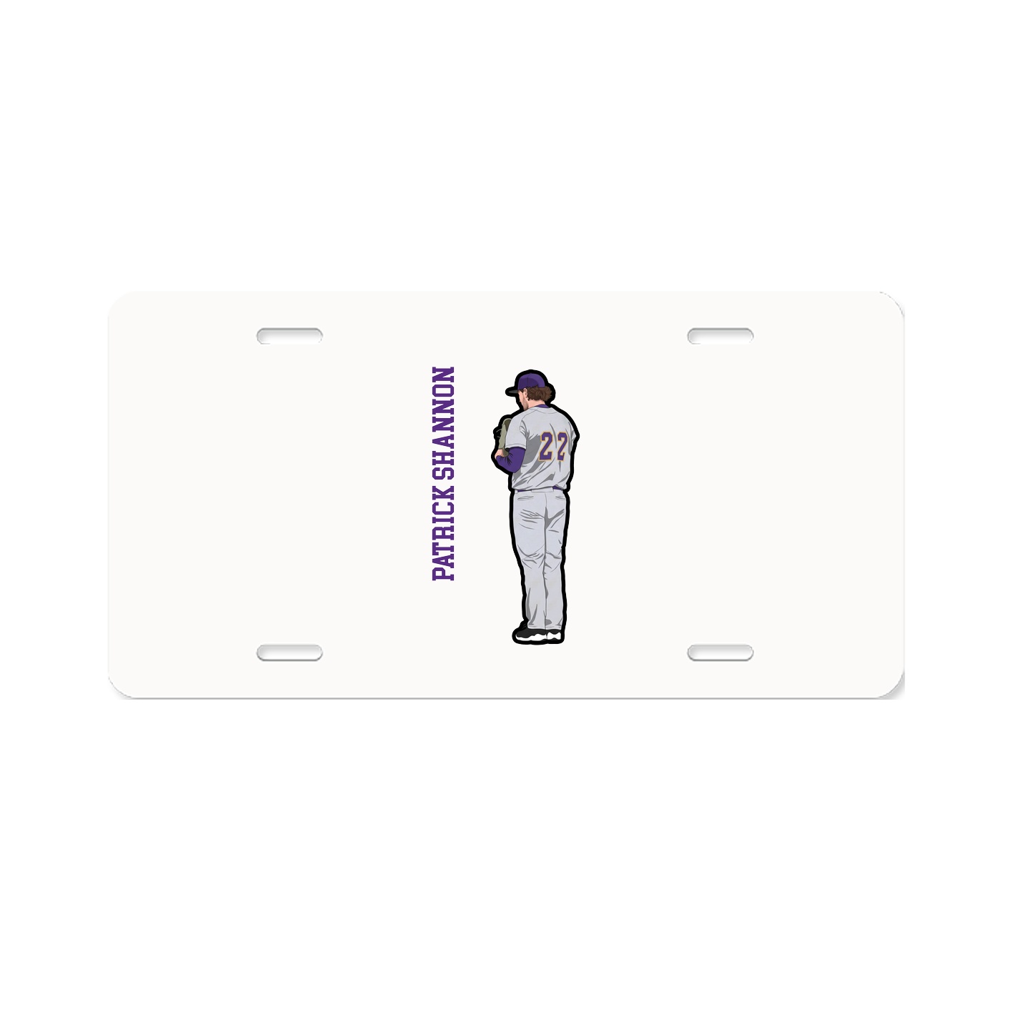 License Plate — Name Vertical in Classic